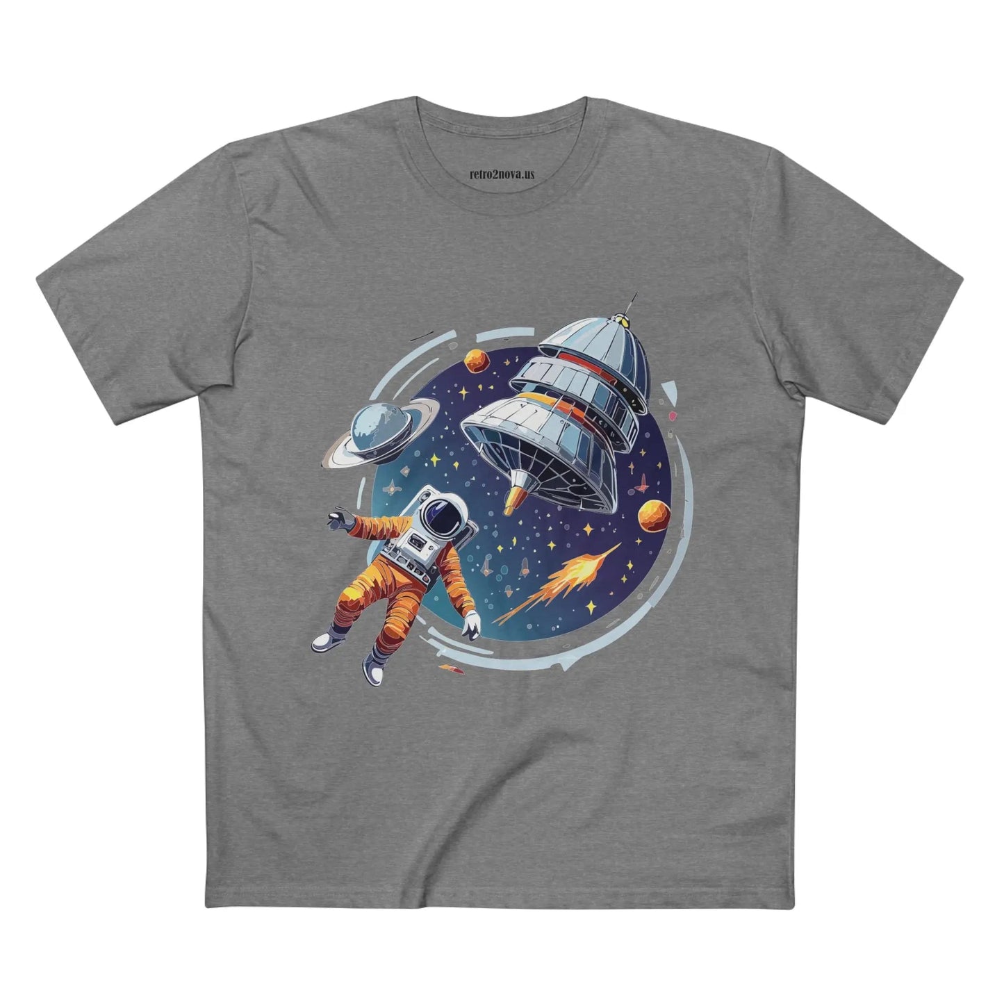 Cosmos Astronaut Shirt Unisex Premium Cotton Tee With Original Art Design Retro2Nova