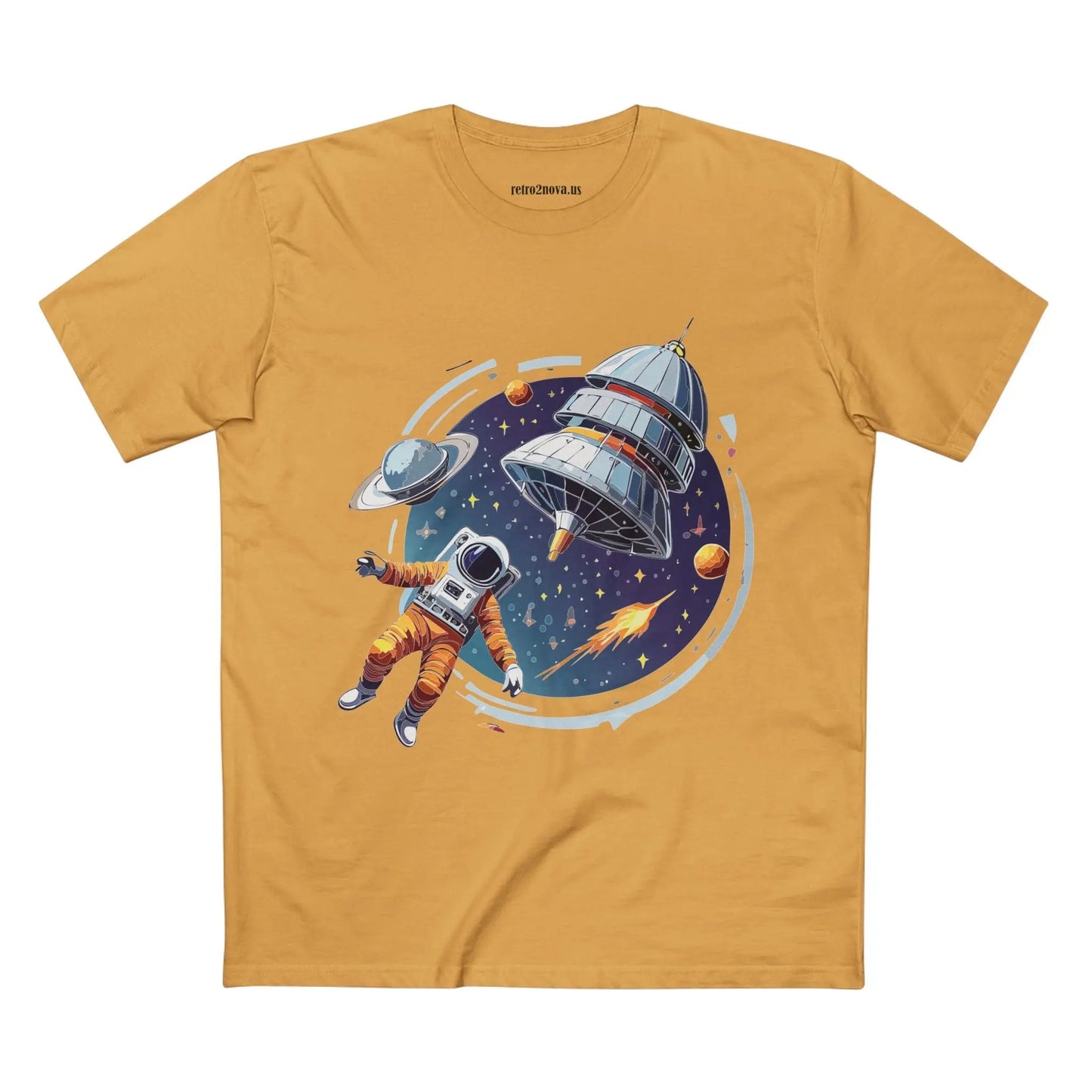 Cosmos Astronaut Shirt Unisex Premium Cotton Tee With Original Art Design Retro2Nova