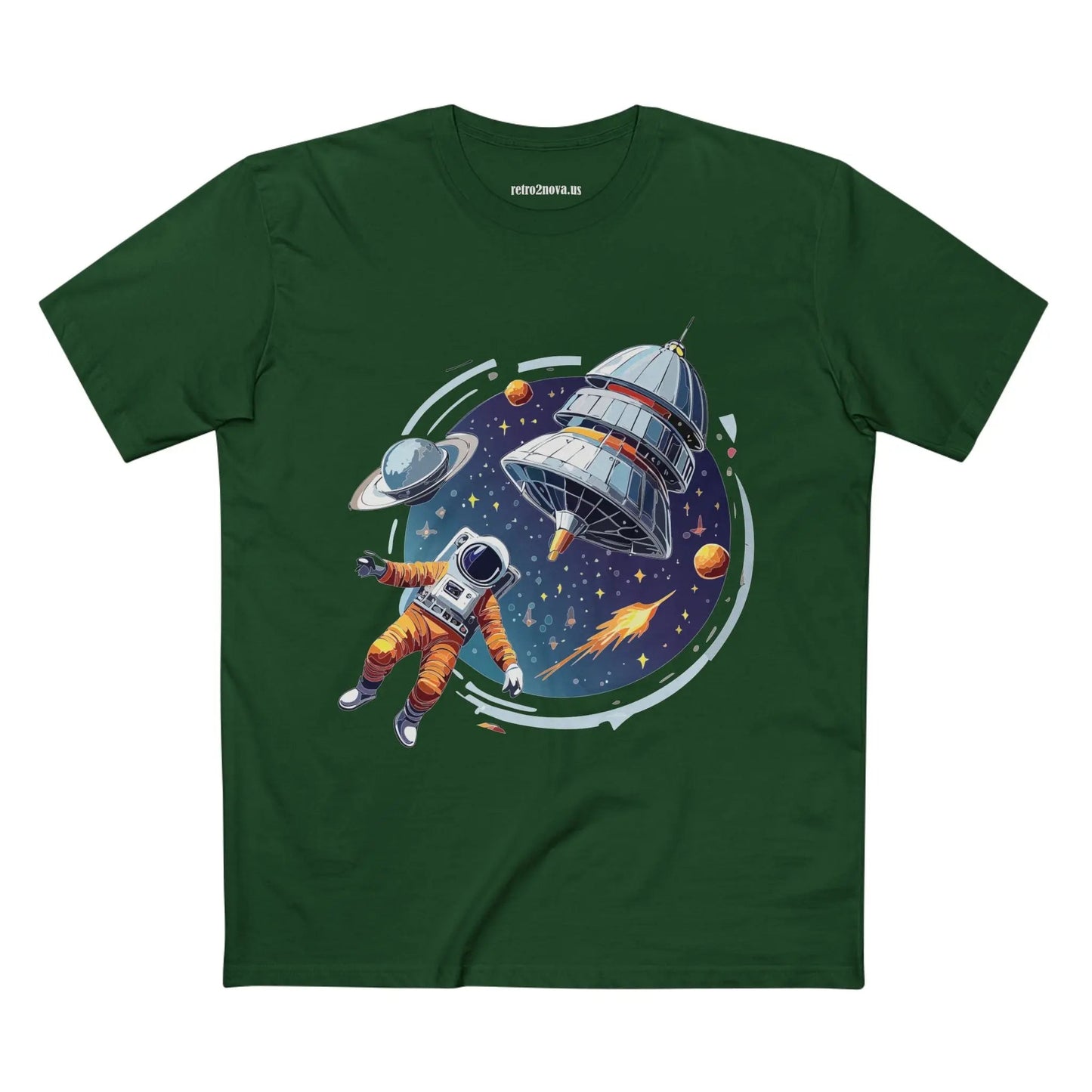 Cosmos Astronaut Shirt Unisex Premium Cotton Tee With Original Art Design Retro2Nova