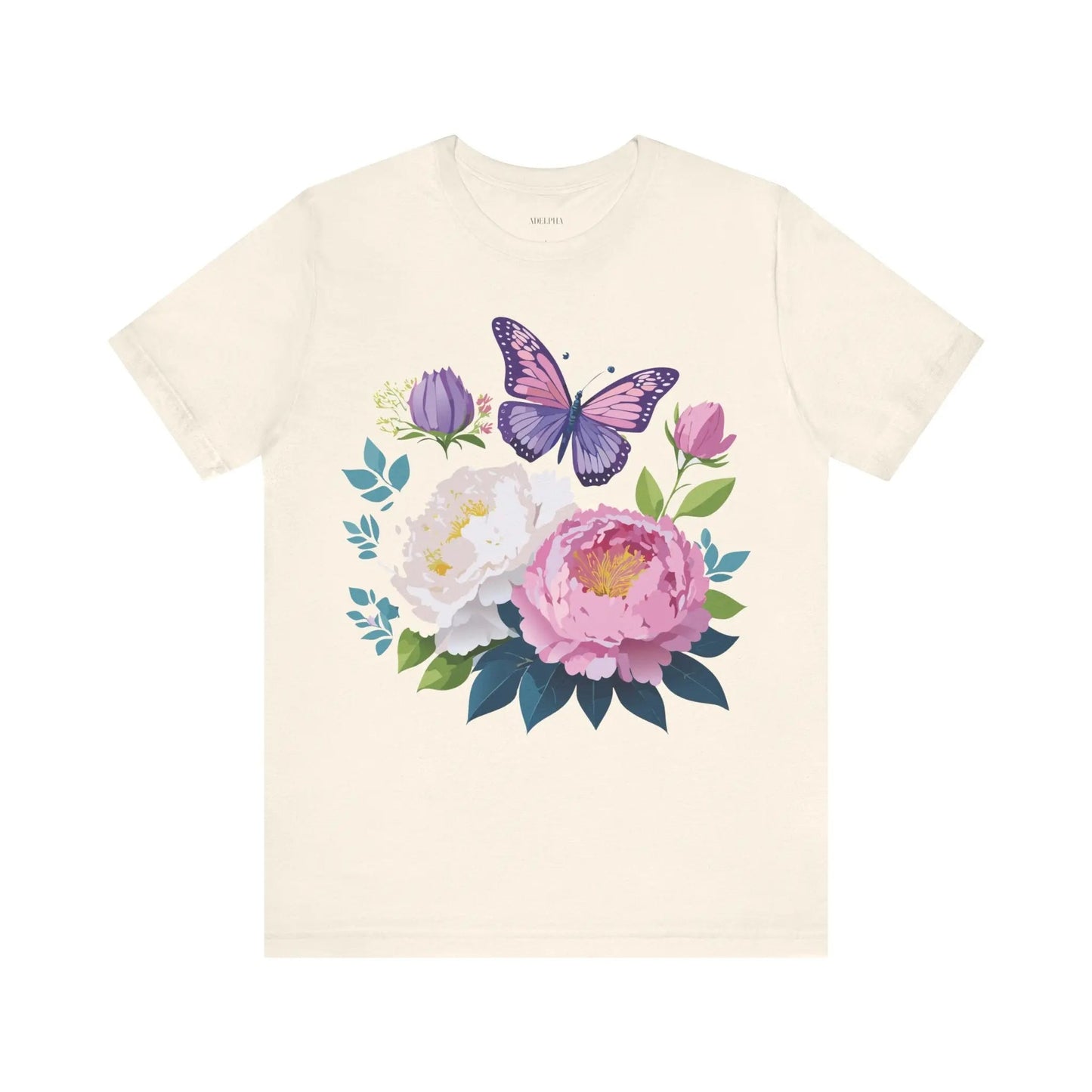 Floral Graphic T Shirt Unisex Vintage Inspired Adelpha Art Design Tee Short Sleeve