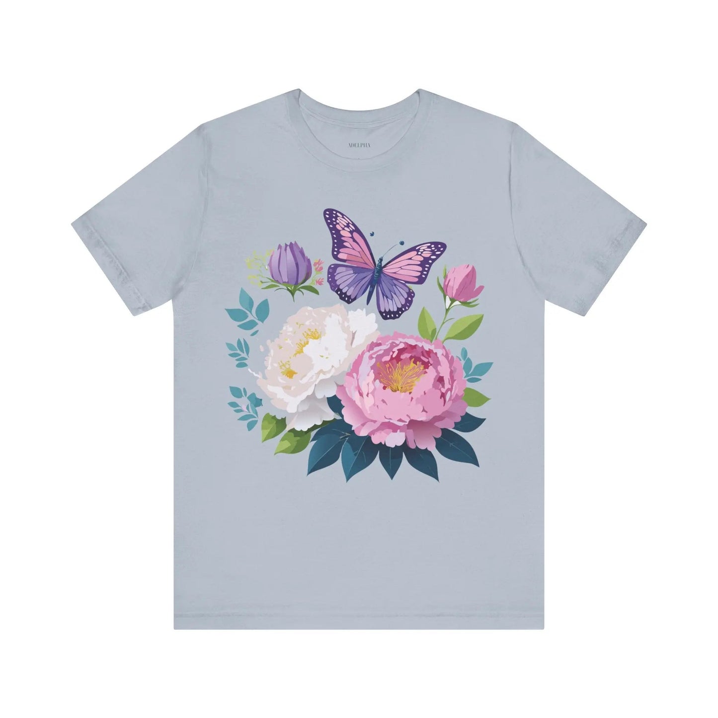Floral Graphic T Shirt Unisex Vintage Inspired Adelpha Art Design Tee Short Sleeve
