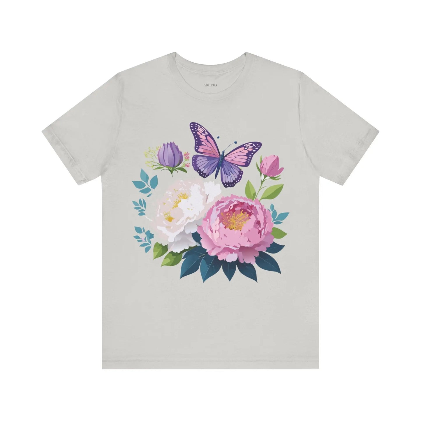 Floral Graphic T Shirt Unisex Vintage Inspired Adelpha Art Design Tee Short Sleeve