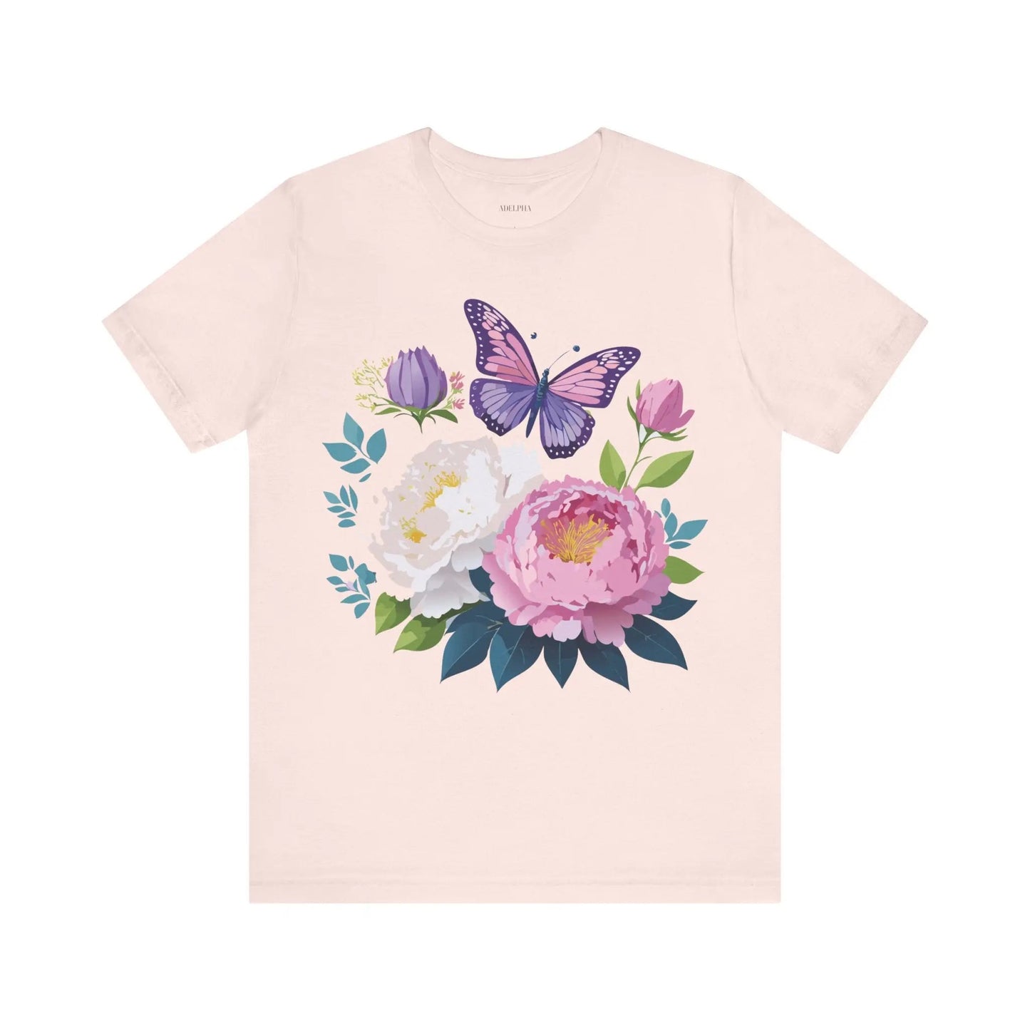 Floral Graphic T Shirt Unisex Vintage Inspired Adelpha Art Design Tee Short Sleeve