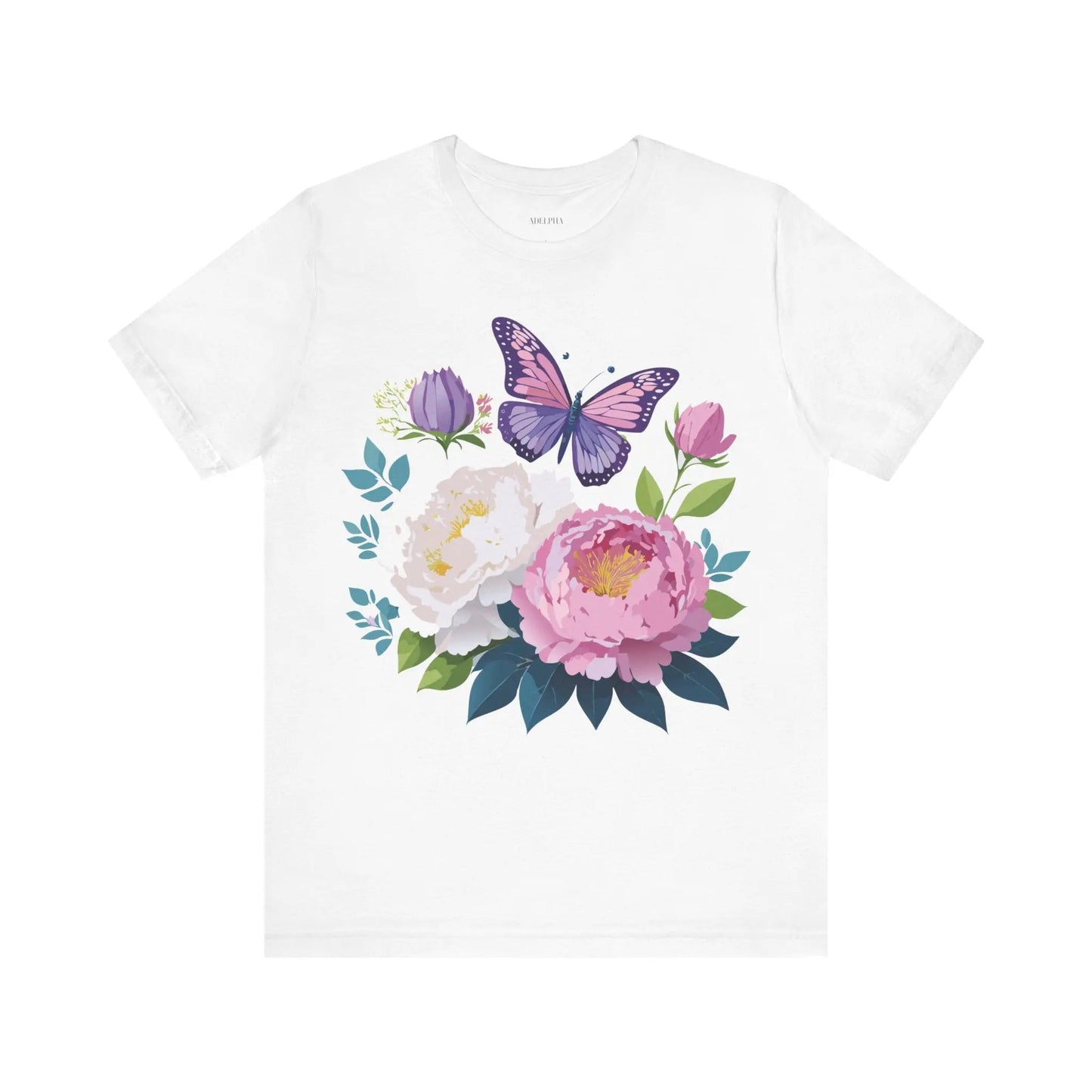Floral Graphic T Shirt Unisex Vintage Inspired Adelpha Art Design Tee Short Sleeve