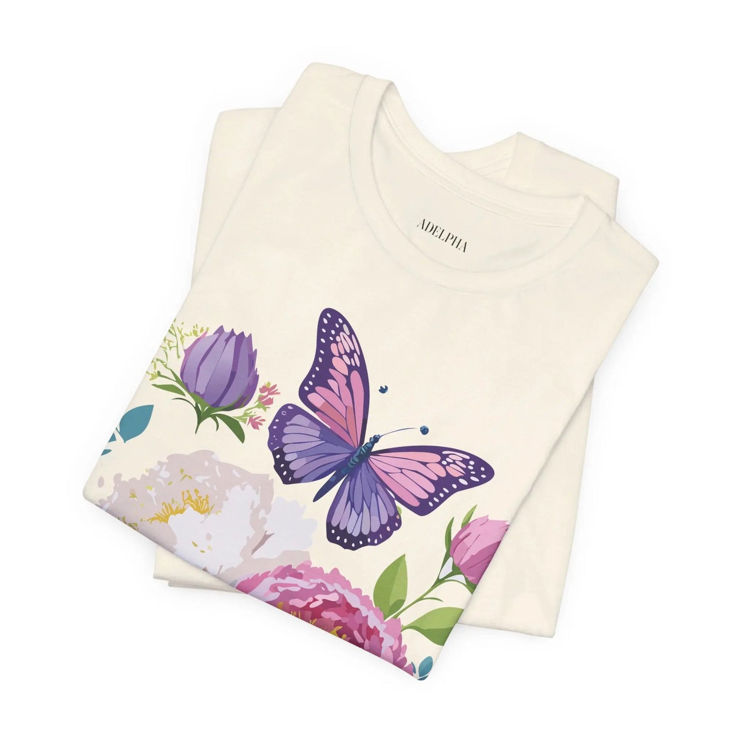Floral Graphic T Shirt Unisex Vintage Inspired Adelpha Art Design Tee Short Sleeve