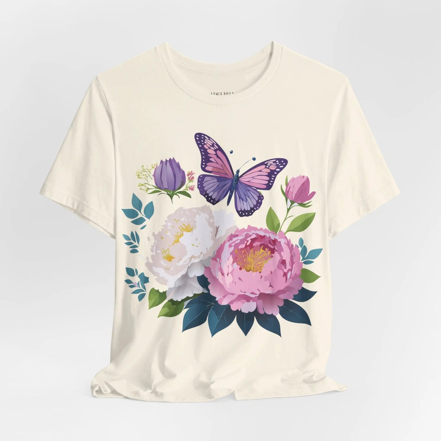 Floral Graphic T Shirt Unisex Vintage Inspired Adelpha Art Design Tee Short Sleeve