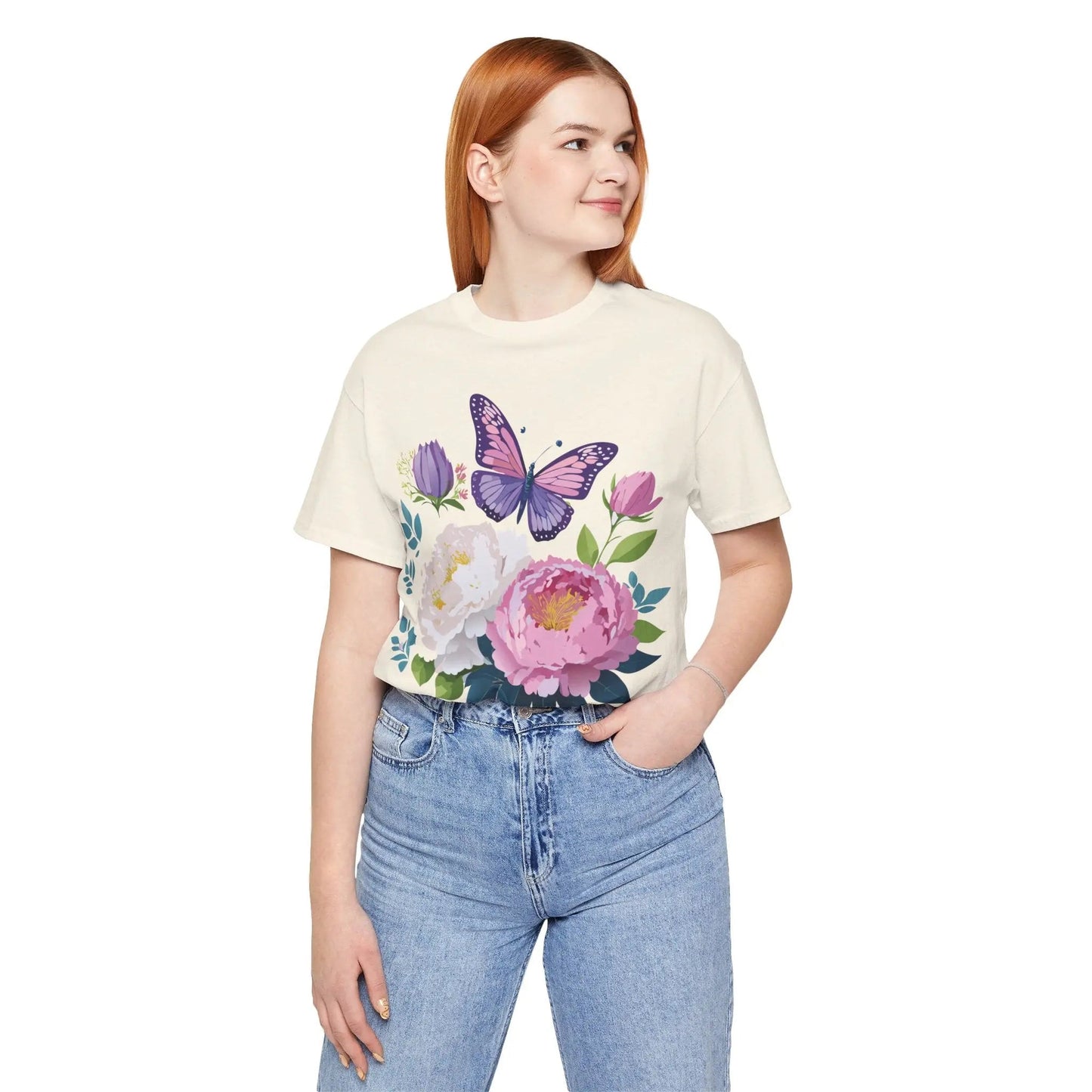 Floral Graphic T Shirt Unisex Vintage Inspired Adelpha Art Design Tee Short Sleeve