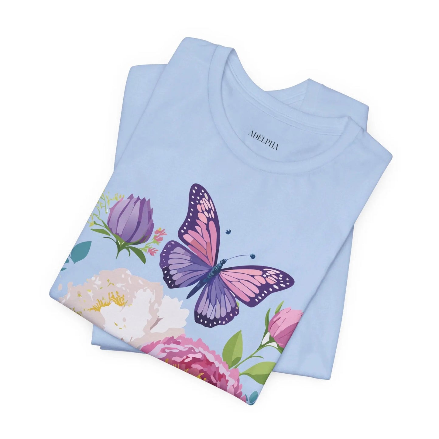 Floral Graphic T Shirt Unisex Vintage Inspired Adelpha Art Design Tee Short Sleeve