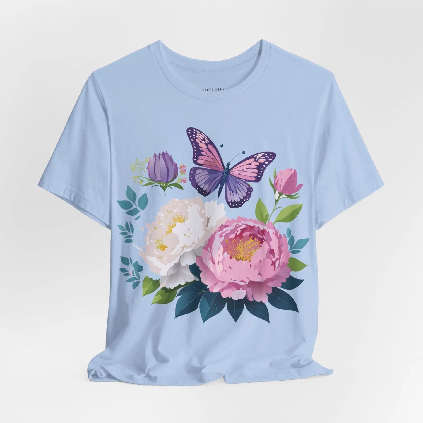 Floral Graphic T Shirt Unisex Vintage Inspired Adelpha Art Design Tee Short Sleeve