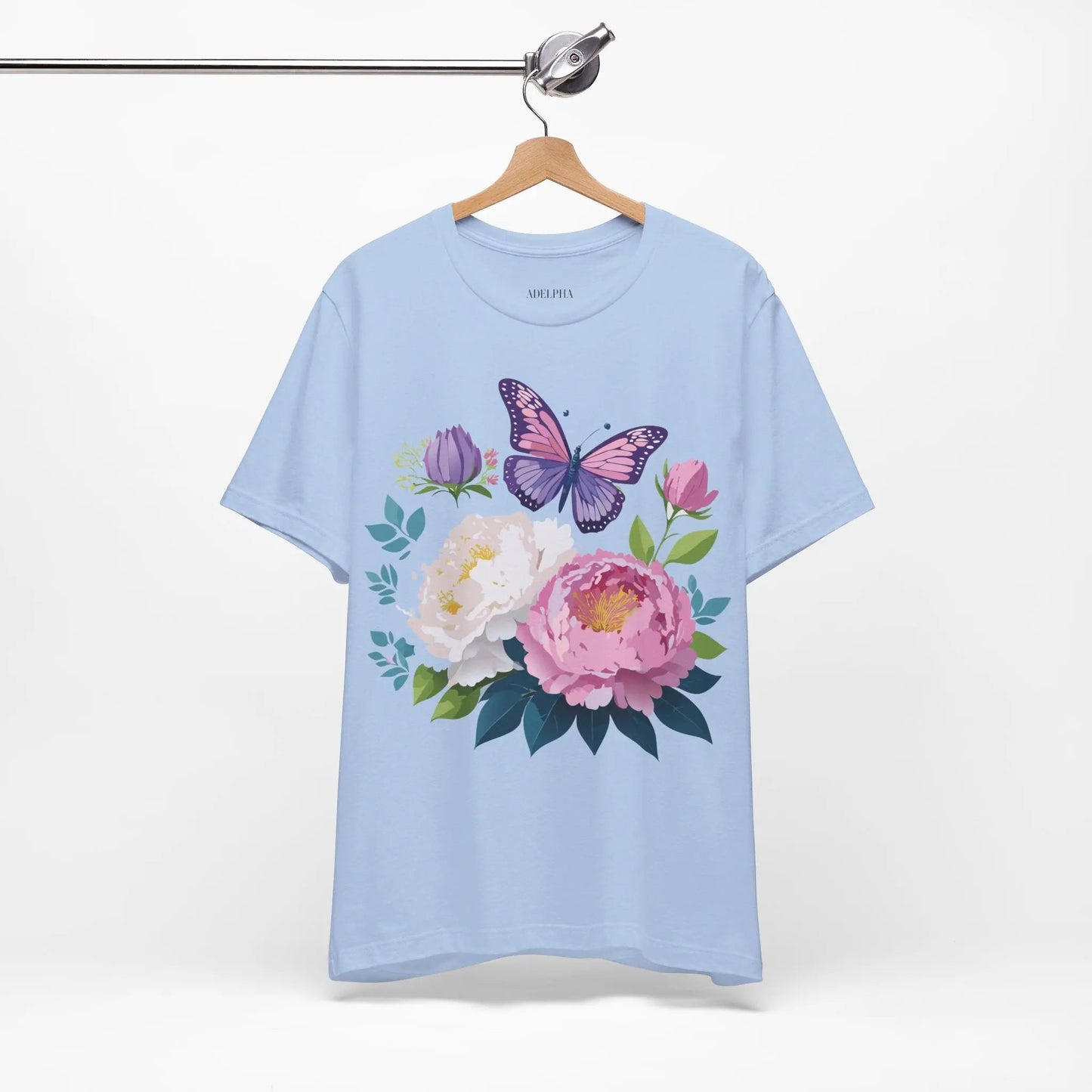 Floral Graphic T Shirt Unisex Vintage Inspired Adelpha Art Design Tee Short Sleeve
