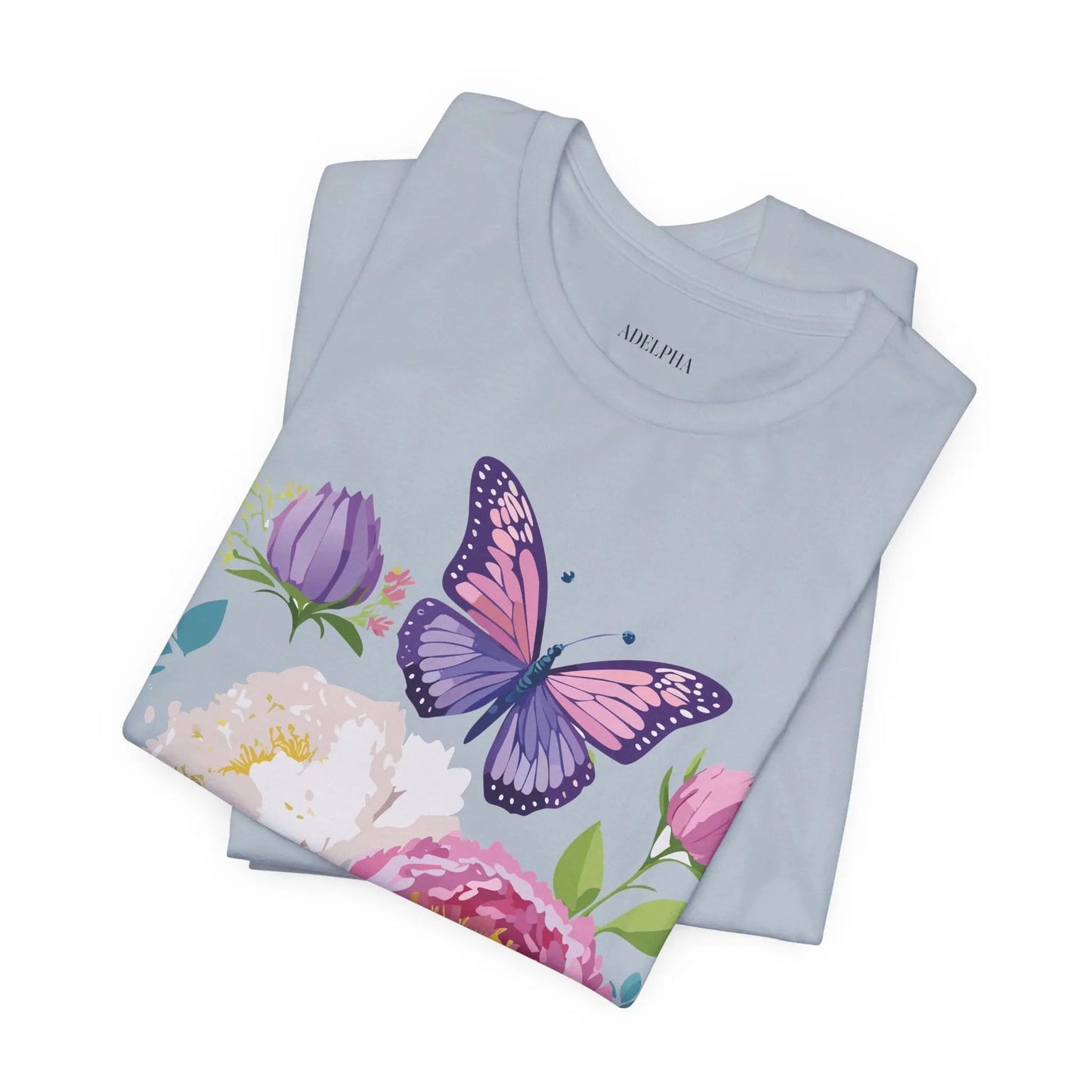 Floral Graphic T Shirt Unisex Vintage Inspired Adelpha Art Design Tee Short Sleeve