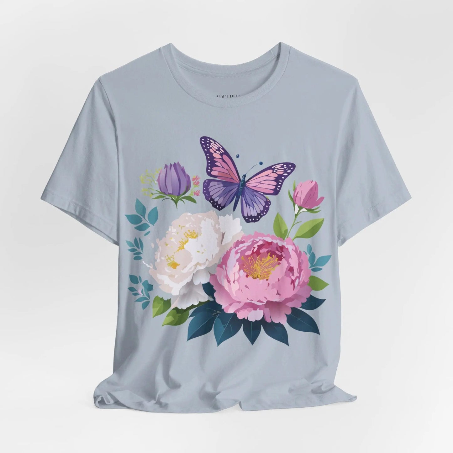 Floral Graphic T Shirt Unisex Vintage Inspired Adelpha Art Design Tee Short Sleeve