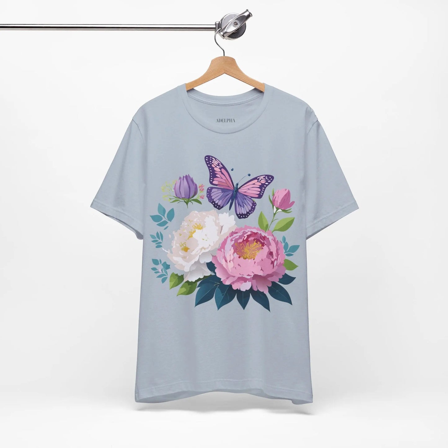 Floral Graphic T Shirt Unisex Vintage Inspired Adelpha Art Design Tee Short Sleeve