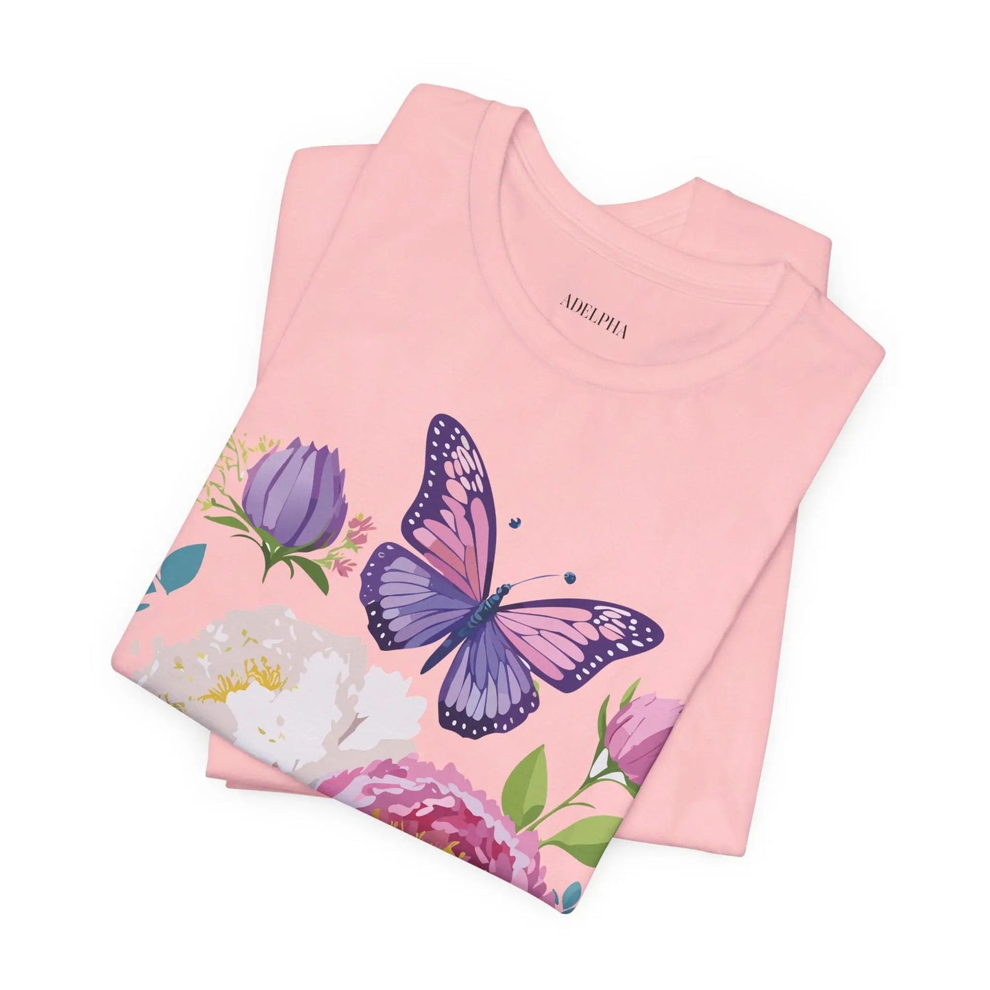 Floral Graphic T Shirt Unisex Vintage Inspired Adelpha Art Design Tee Short Sleeve