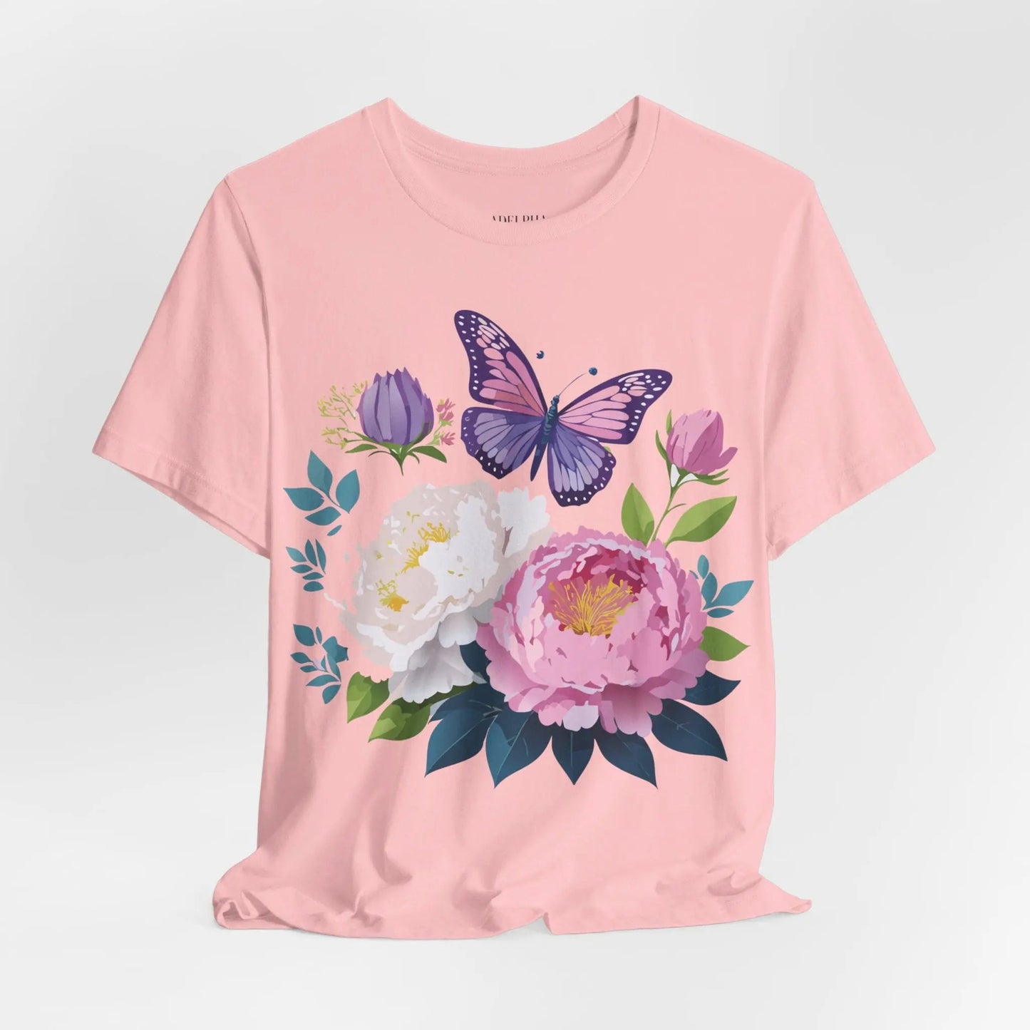Floral Graphic T Shirt Unisex Vintage Inspired Adelpha Art Design Tee Short Sleeve