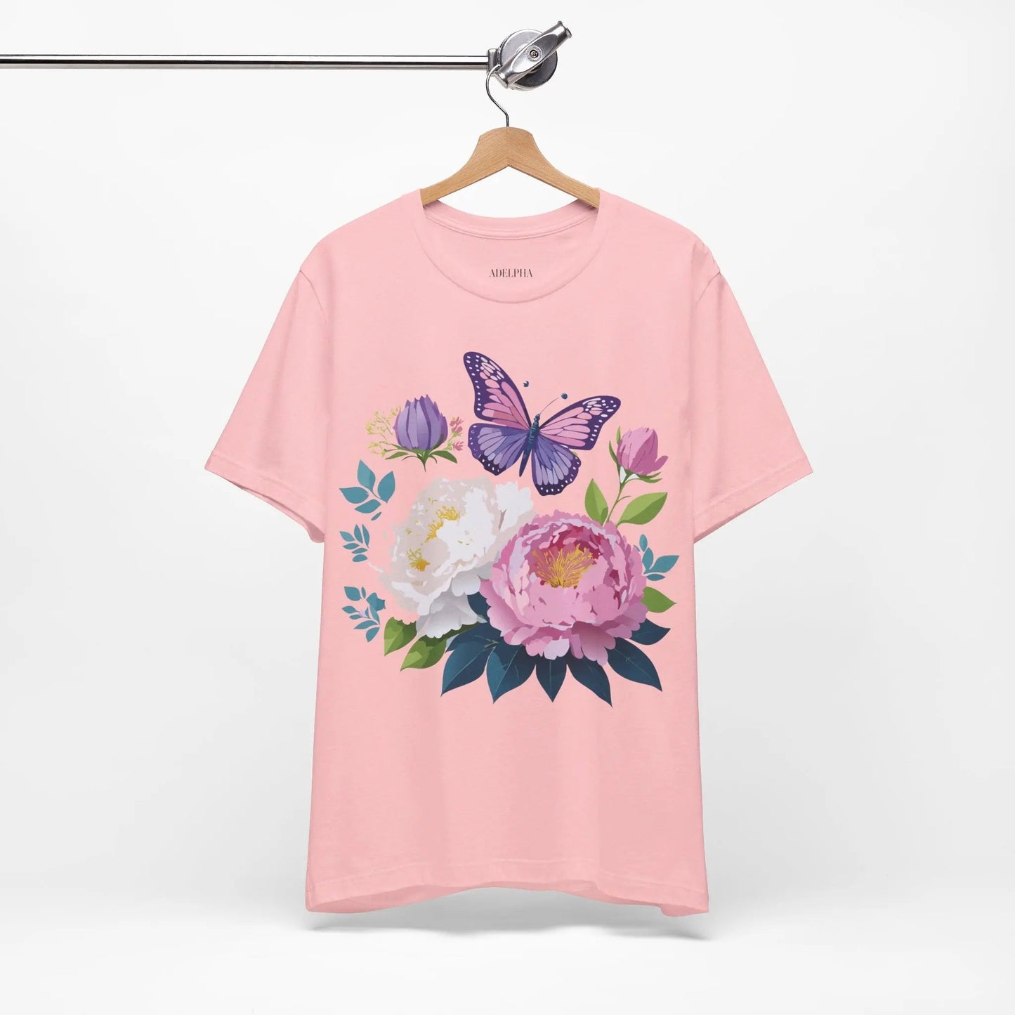 Floral Graphic T Shirt Unisex Vintage Inspired Adelpha Art Design Tee Short Sleeve