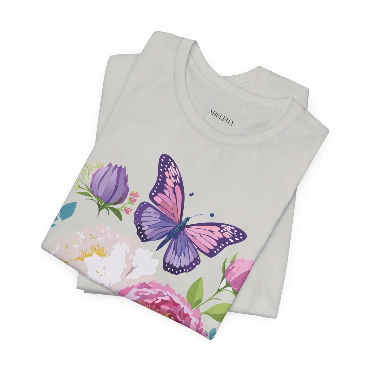 Floral Graphic T Shirt Unisex Vintage Inspired Adelpha Art Design Tee Short Sleeve