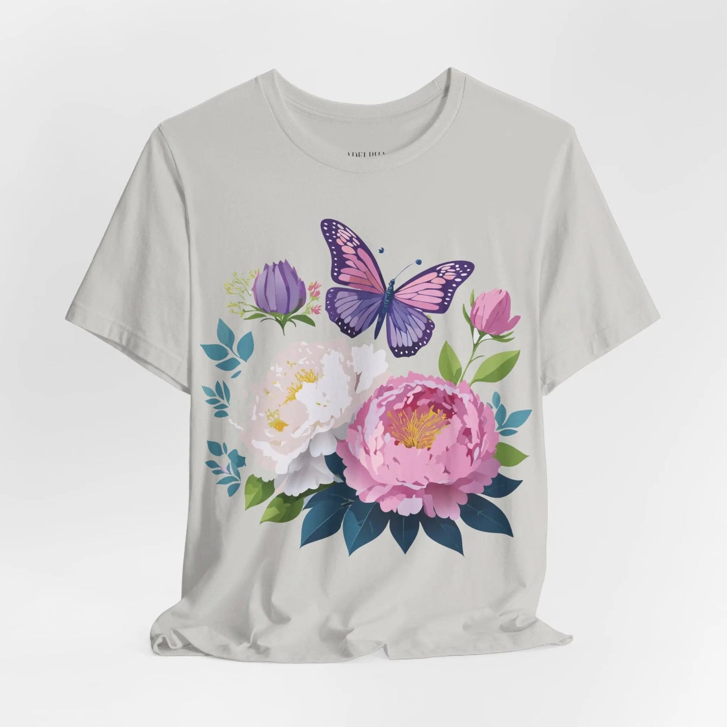 Floral Graphic T Shirt Unisex Vintage Inspired Adelpha Art Design Tee Short Sleeve