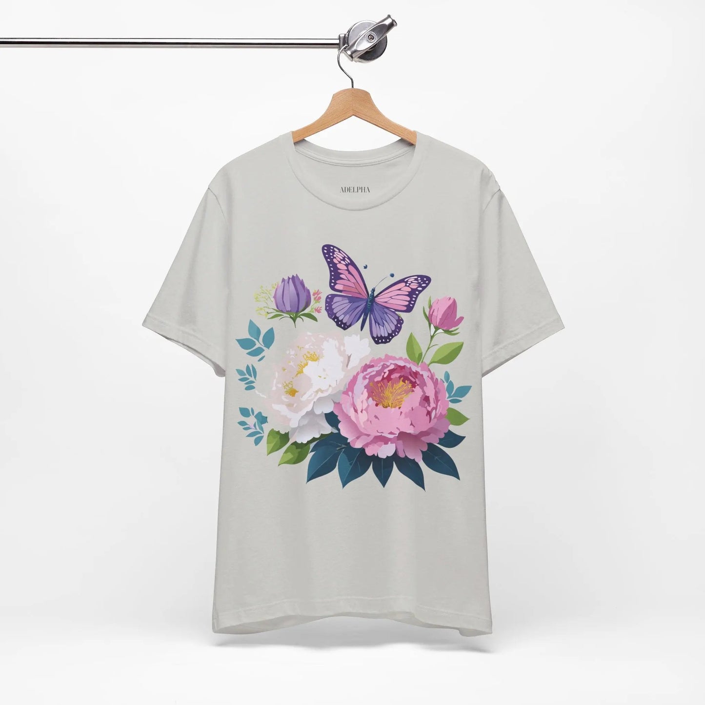Floral Graphic T Shirt Unisex Vintage Inspired Adelpha Art Design Tee Short Sleeve