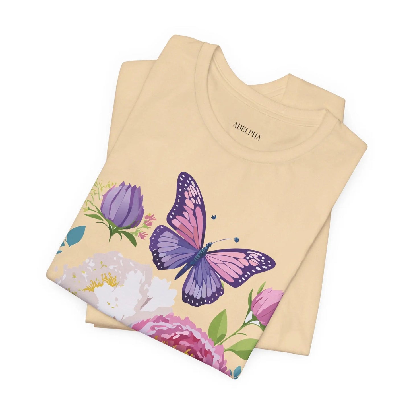 Floral Graphic T Shirt Unisex Vintage Inspired Adelpha Art Design Tee Short Sleeve