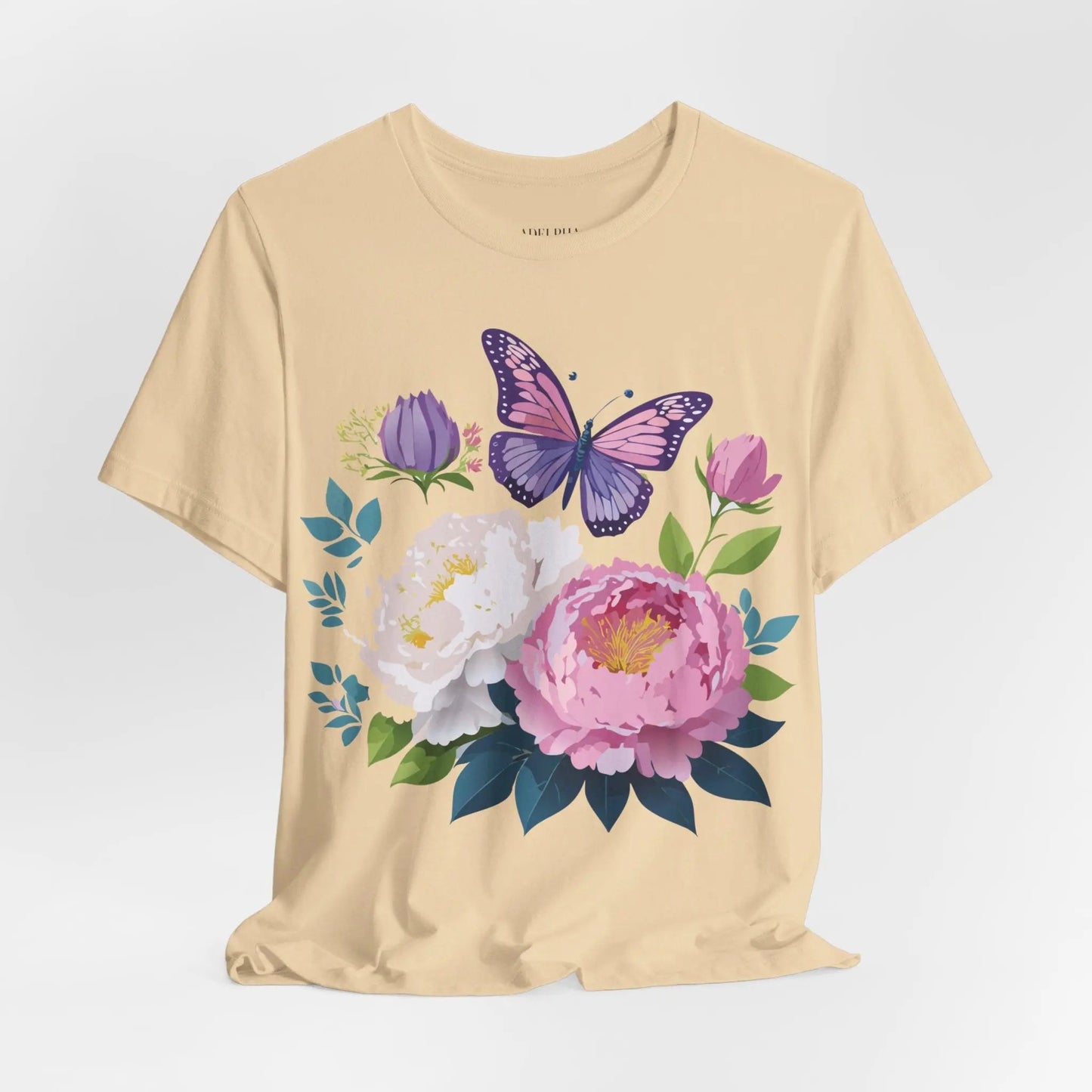 Floral Graphic T Shirt Unisex Vintage Inspired Adelpha Art Design Tee Short Sleeve