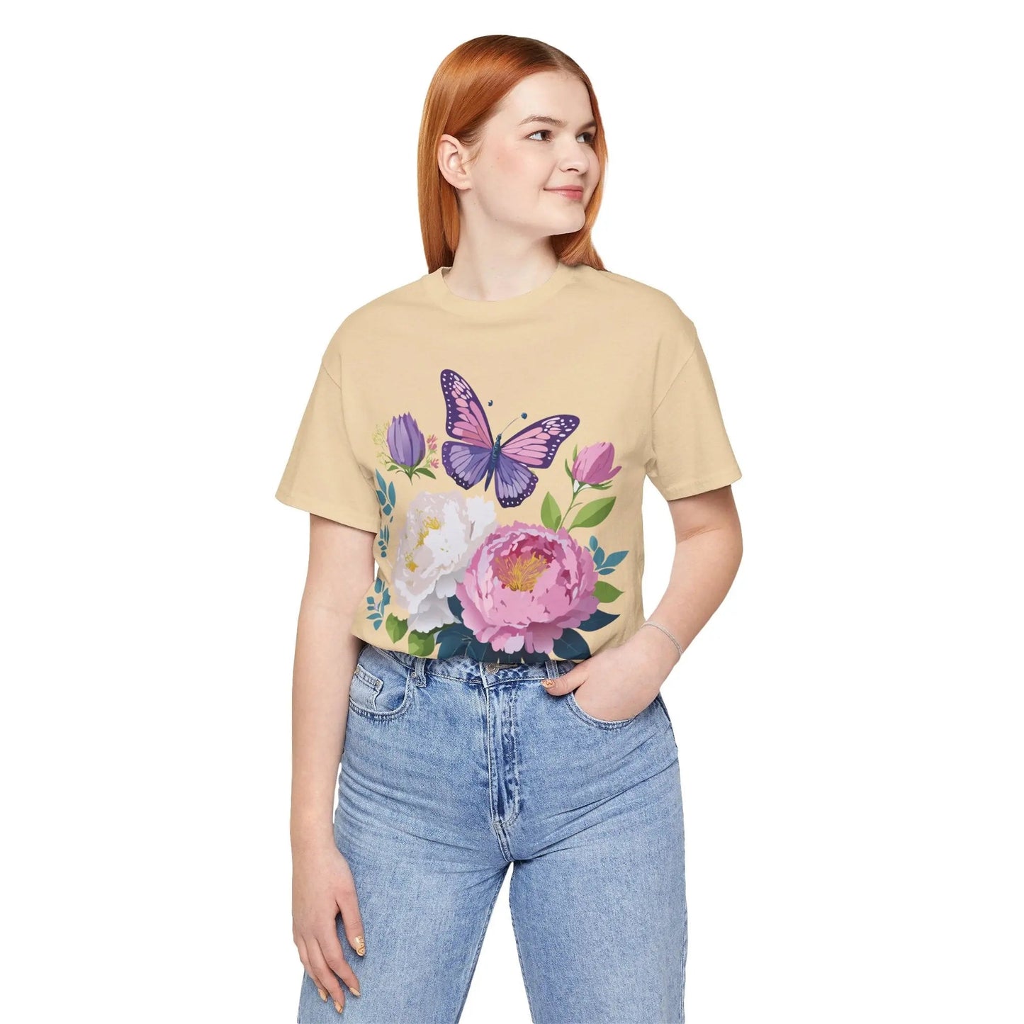 Floral Graphic T Shirt Unisex Vintage Inspired Adelpha Art Design Tee Short Sleeve