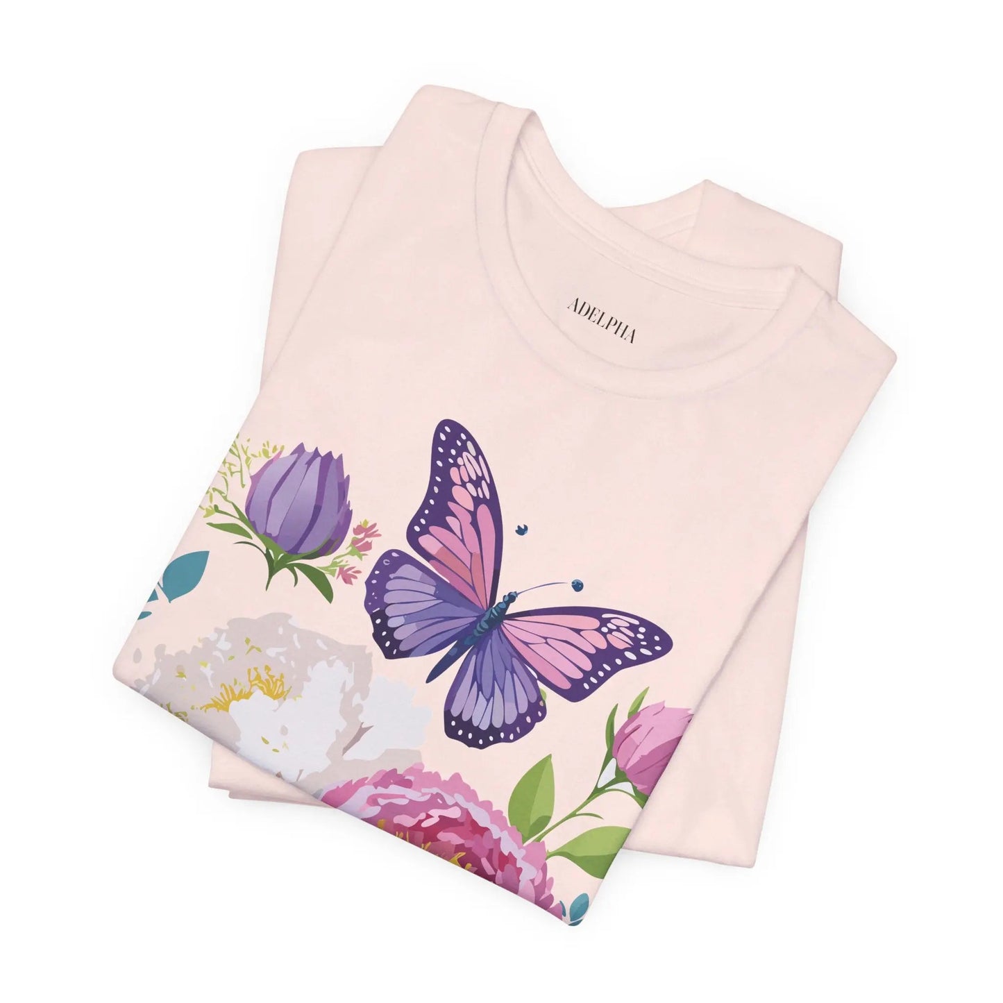 Floral Graphic T Shirt Unisex Vintage Inspired Adelpha Art Design Tee Short Sleeve