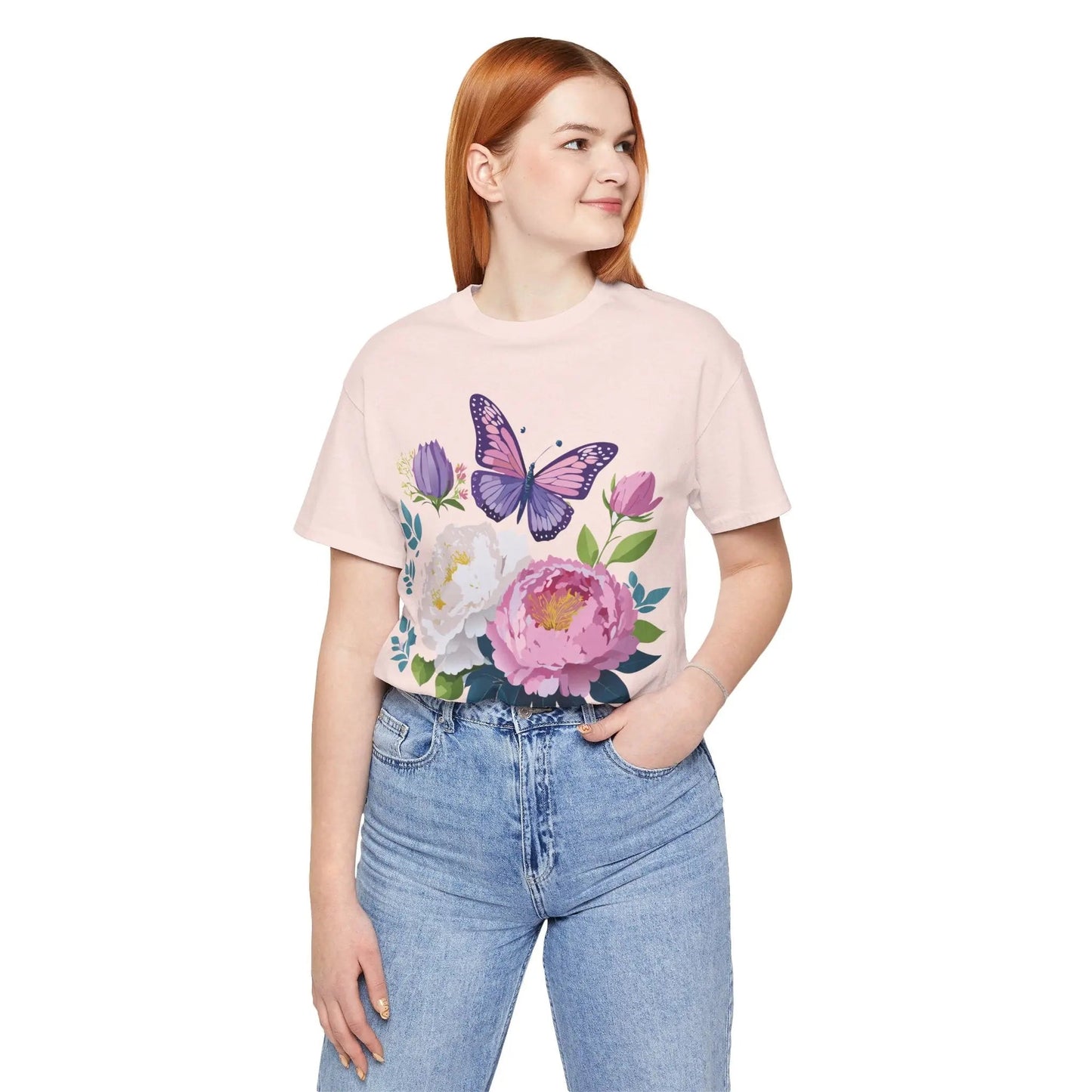 Floral Graphic T Shirt Unisex Vintage Inspired Adelpha Art Design Tee Short Sleeve