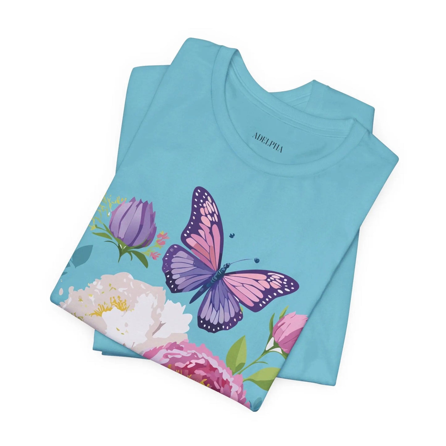 Floral Graphic T Shirt Unisex Vintage Inspired Adelpha Art Design Tee Short Sleeve