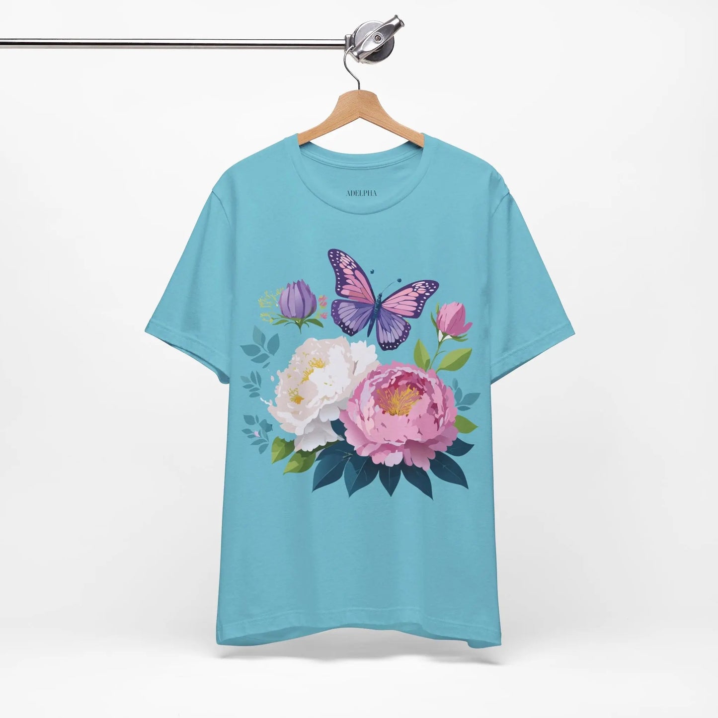 Floral Graphic T Shirt Unisex Vintage Inspired Adelpha Art Design Tee Short Sleeve