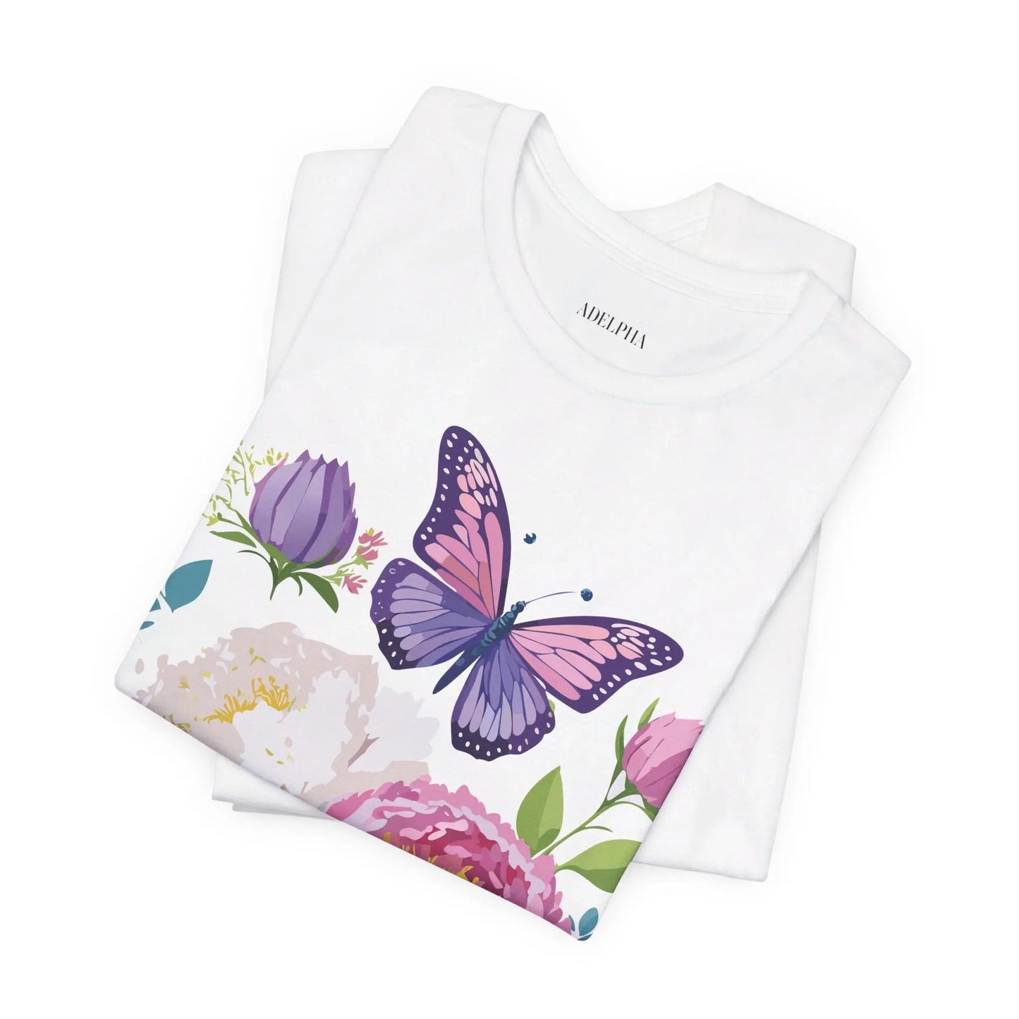 Floral Graphic T Shirt Unisex Vintage Inspired Adelpha Art Design Tee Short Sleeve