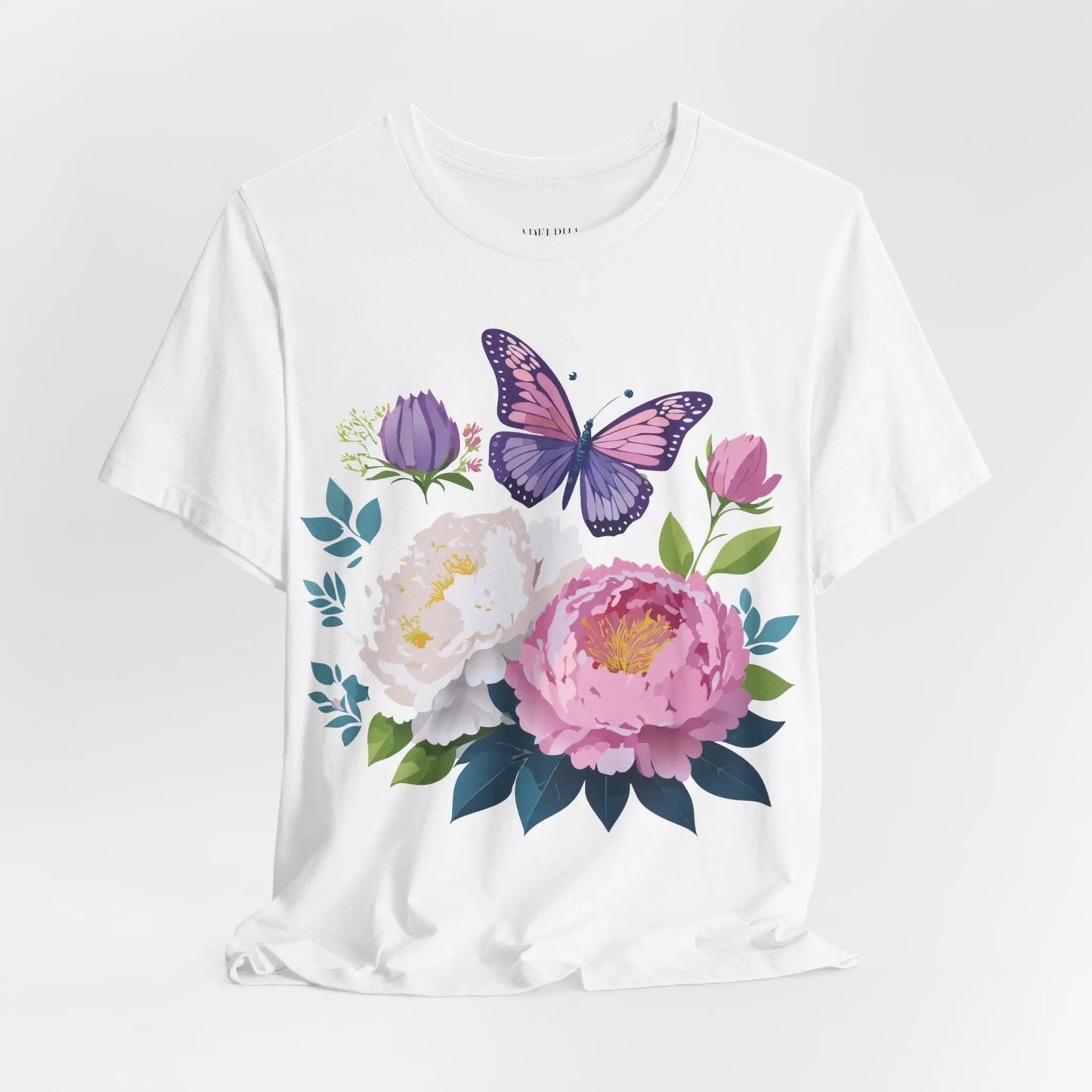 Floral Graphic T Shirt Unisex Vintage Inspired Adelpha Art Design Tee Short Sleeve