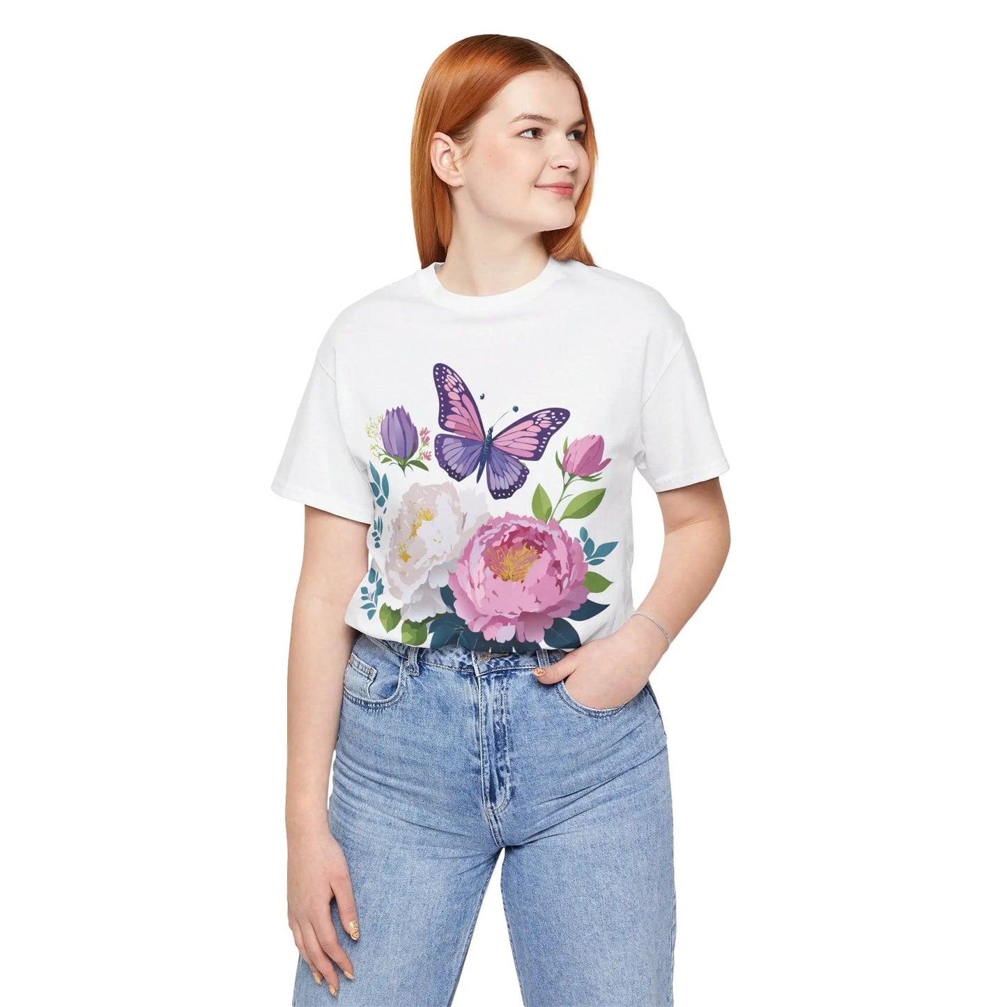 Floral Graphic T Shirt Unisex Vintage Inspired Adelpha Art Design Tee Short Sleeve