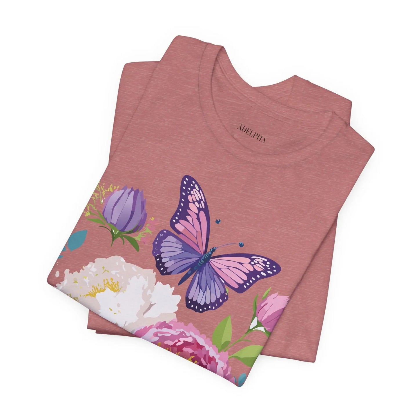 Floral Graphic T Shirt Unisex Vintage Inspired Adelpha Art Design Tee Short Sleeve