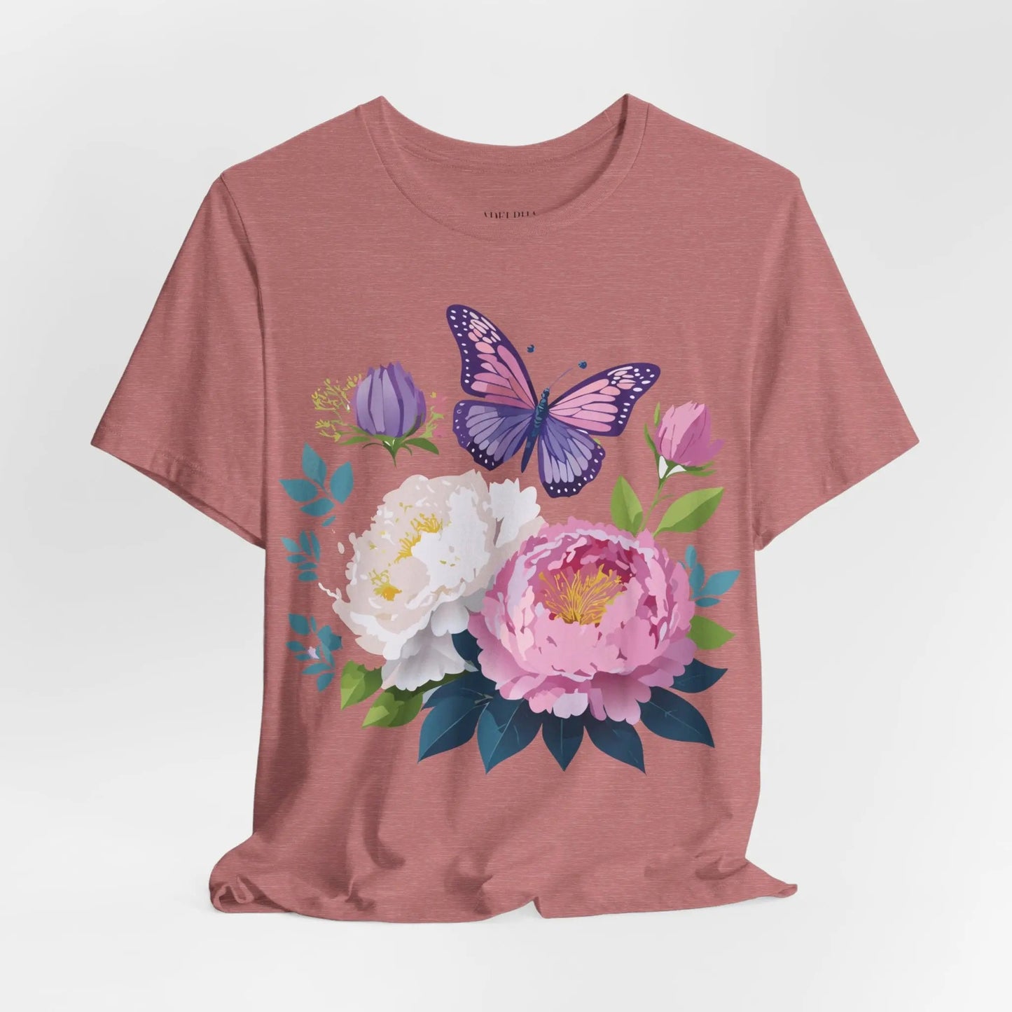 Floral Graphic T Shirt Unisex Vintage Inspired Adelpha Art Design Tee Short Sleeve