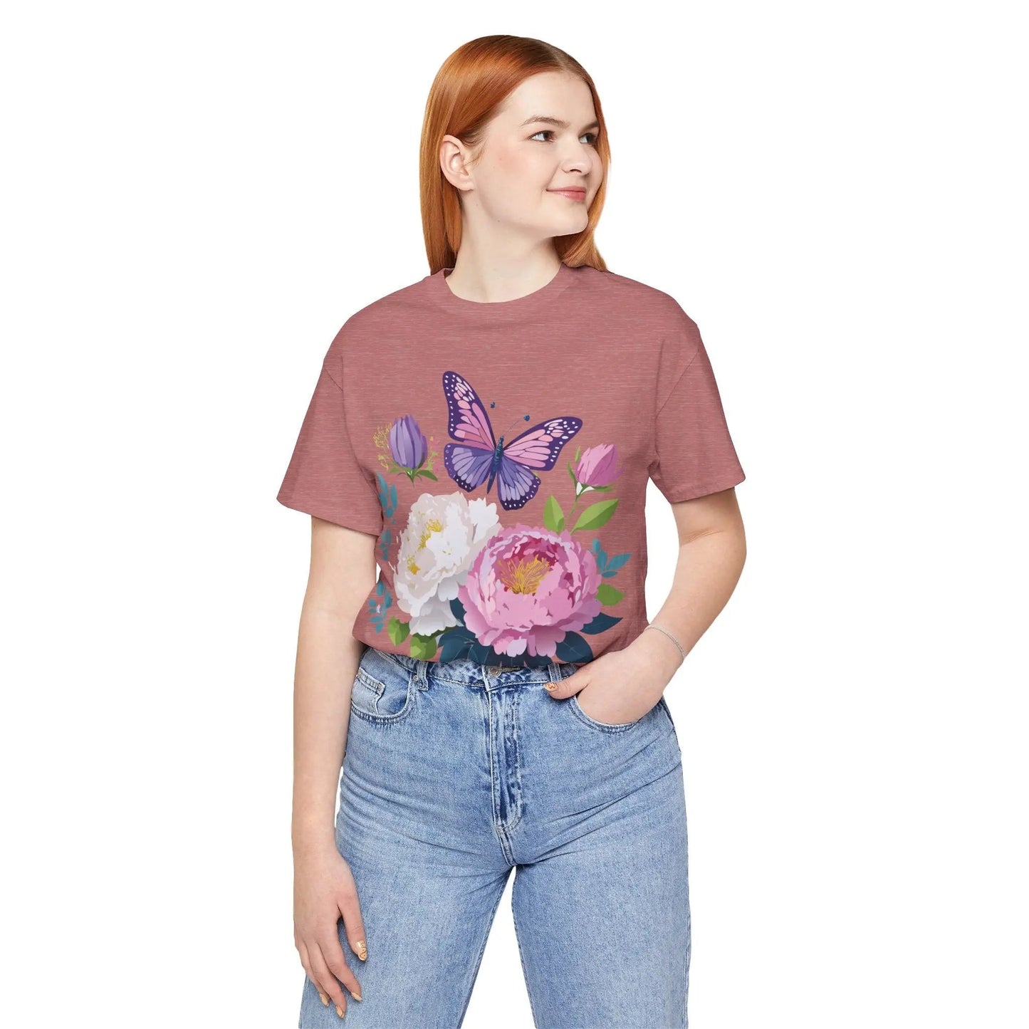 Floral Graphic T Shirt Unisex Vintage Inspired Adelpha Art Design Tee Short Sleeve