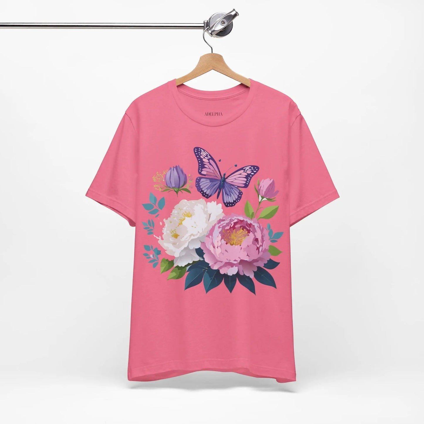 Floral Graphic T Shirt Unisex Vintage Inspired Adelpha Art Design Tee Short Sleeve