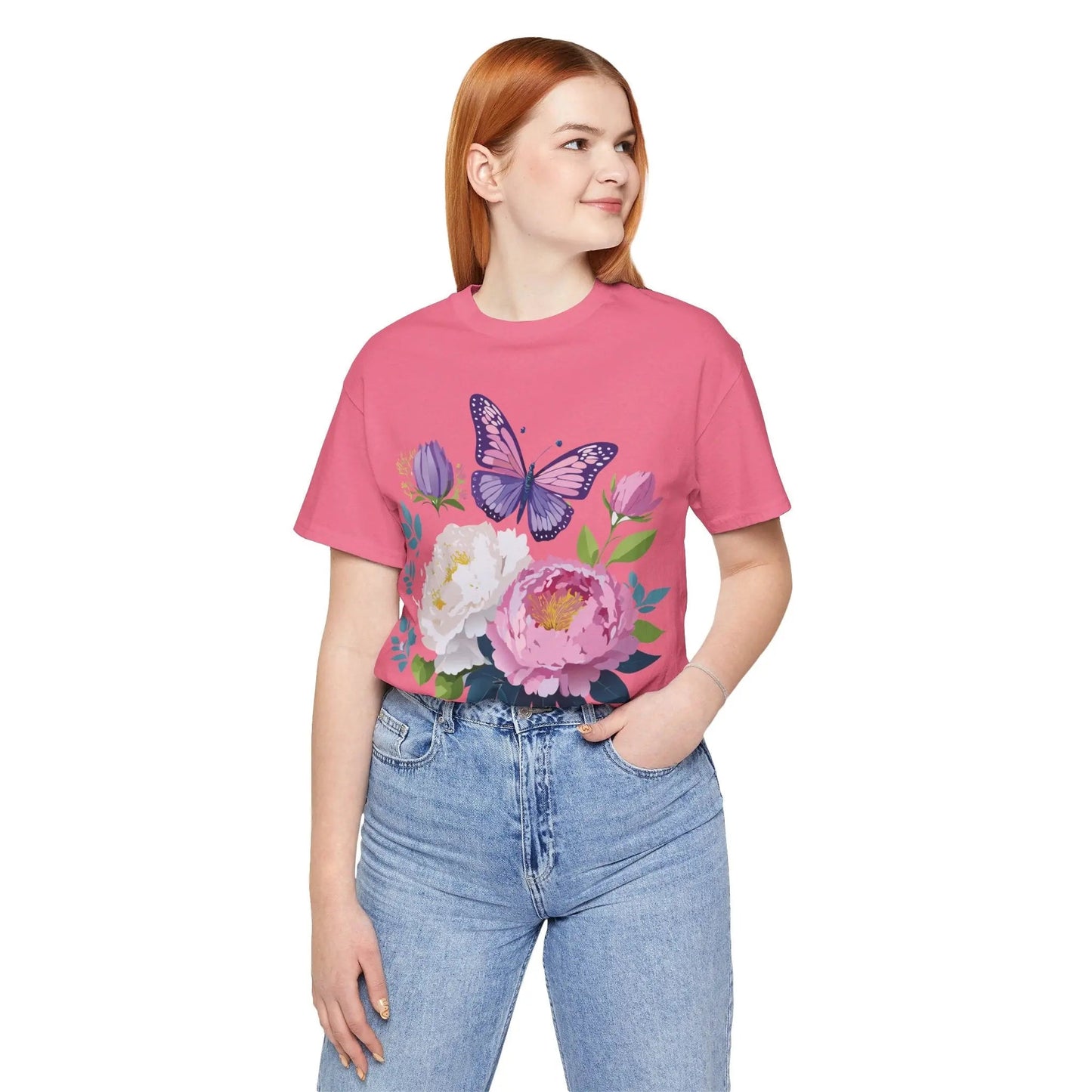 Floral Graphic T Shirt Unisex Vintage Inspired Adelpha Art Design Tee Short Sleeve