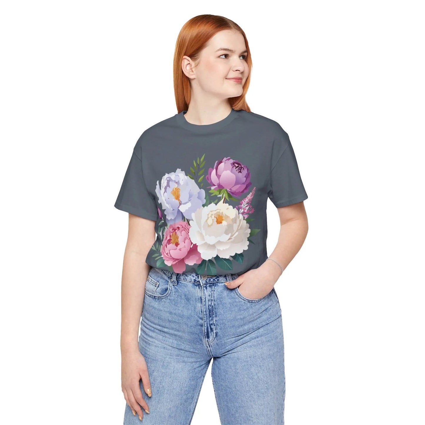 Floral Graphic T Shirt Unisex Jersey Short Sleeve Adelpha Art Tee Vintage Style Casual