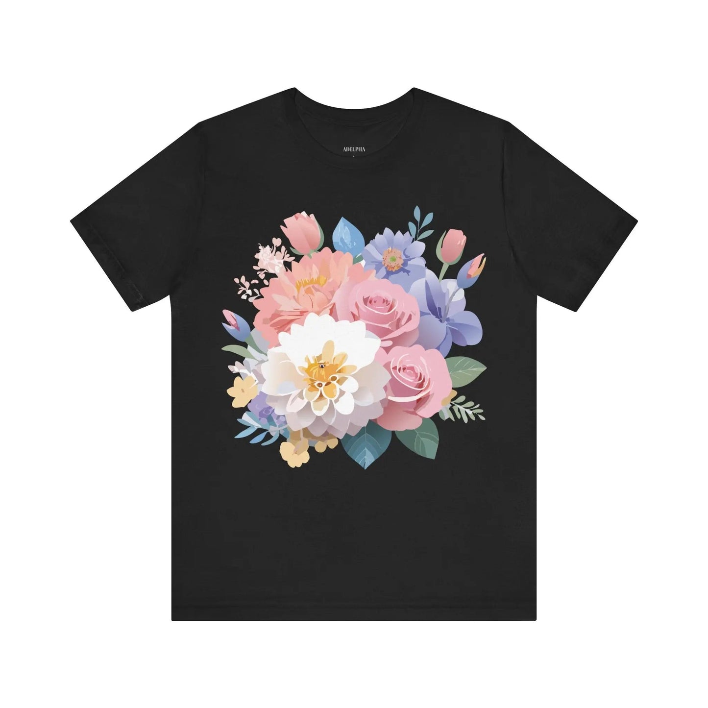 Floral Graphic T Shirt Unisex Short Sleeve Art Design Tee Adelpha Vintage Inspired