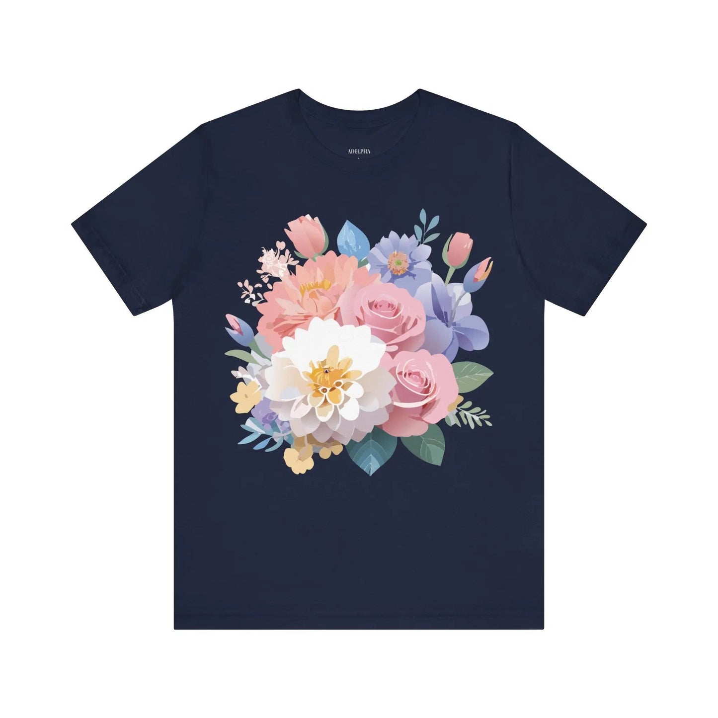 Floral Graphic T Shirt Unisex Short Sleeve Art Design Tee Adelpha Vintage Inspired
