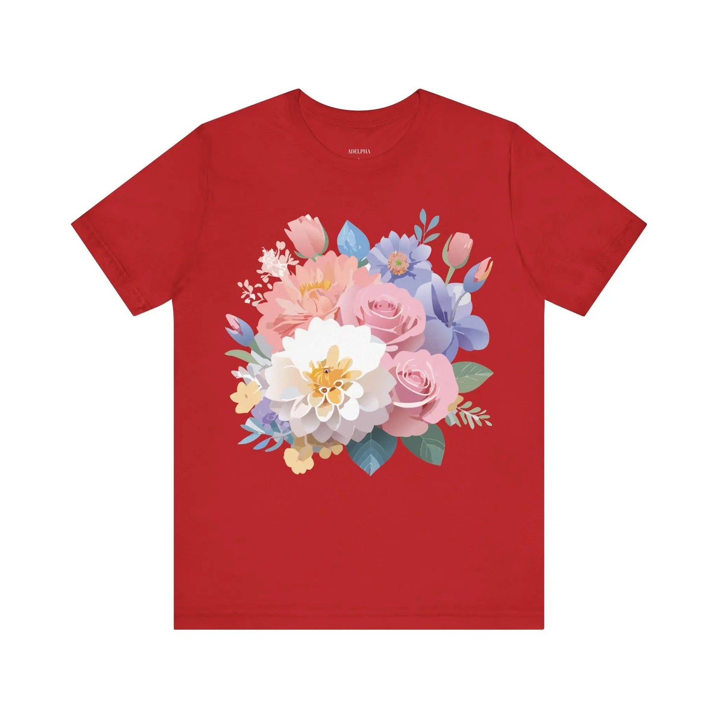 Floral Graphic T Shirt Unisex Short Sleeve Art Design Tee Adelpha Vintage Inspired