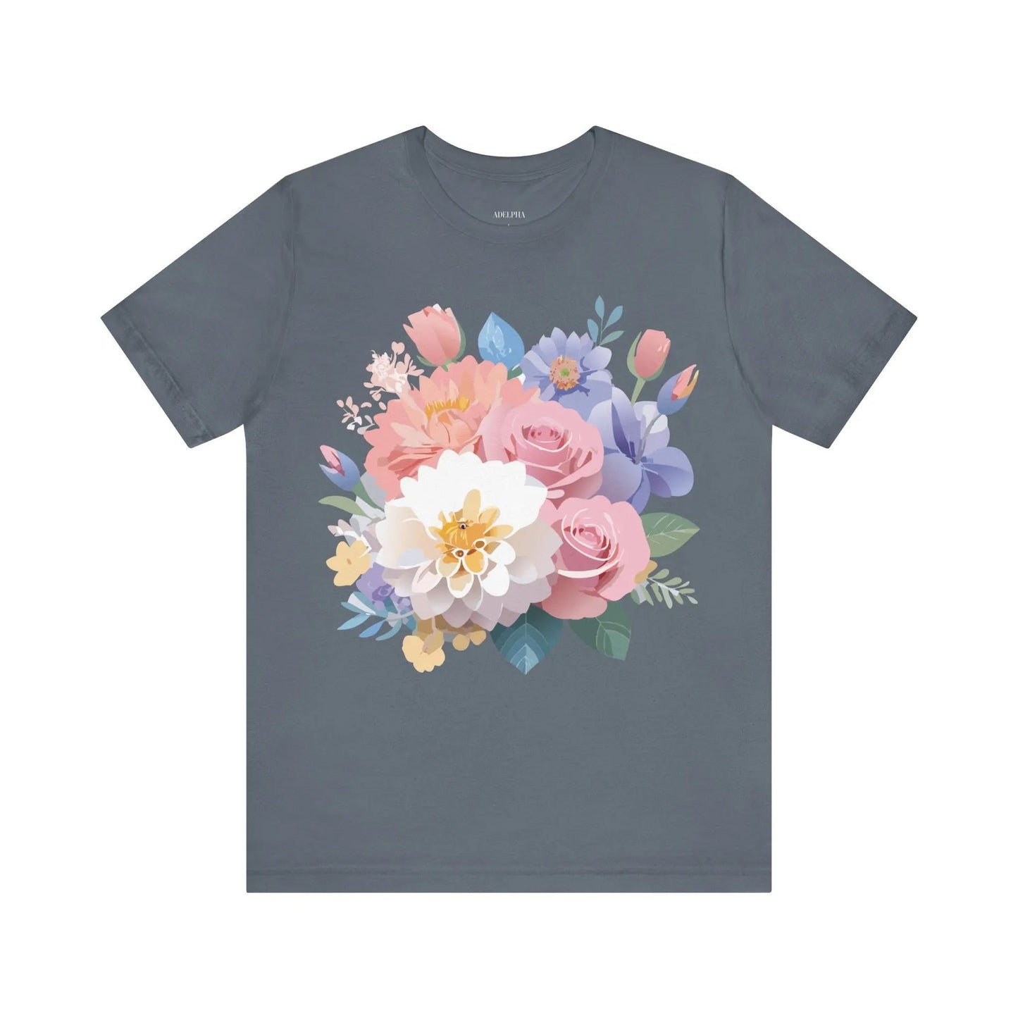 Floral Graphic T Shirt Unisex Short Sleeve Art Design Tee Adelpha Vintage Inspired