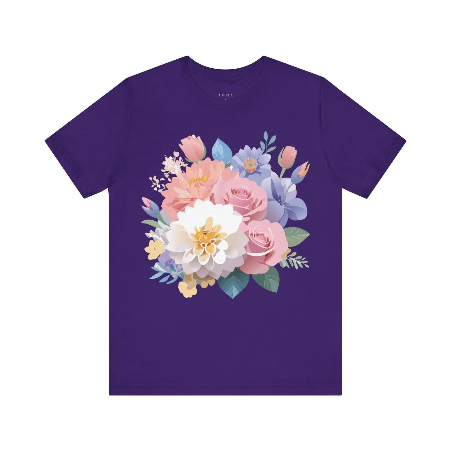 Floral Graphic T Shirt Unisex Short Sleeve Art Design Tee Adelpha Vintage Inspired