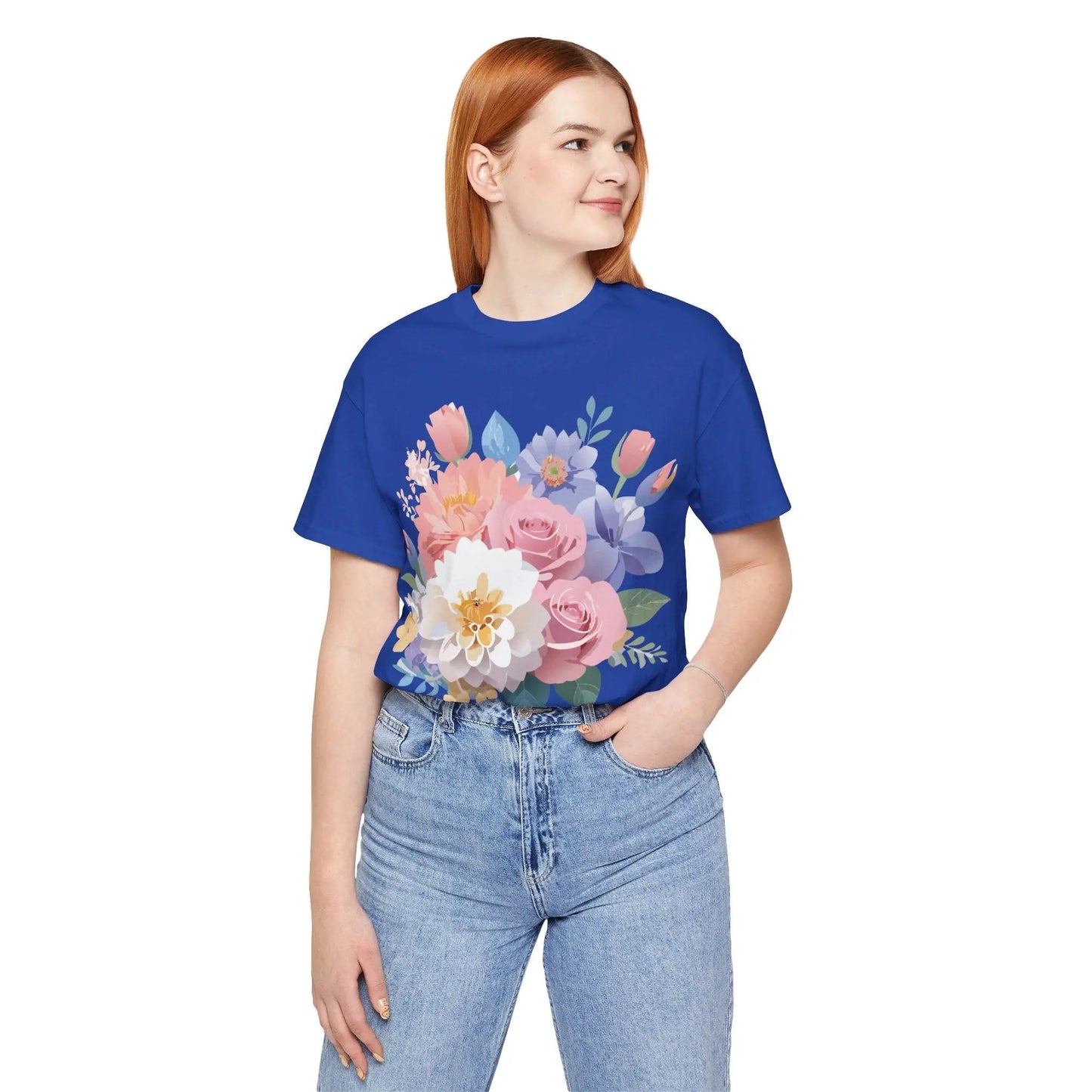 Floral Graphic T Shirt Unisex Short Sleeve Art Design Tee Adelpha Vintage Inspired