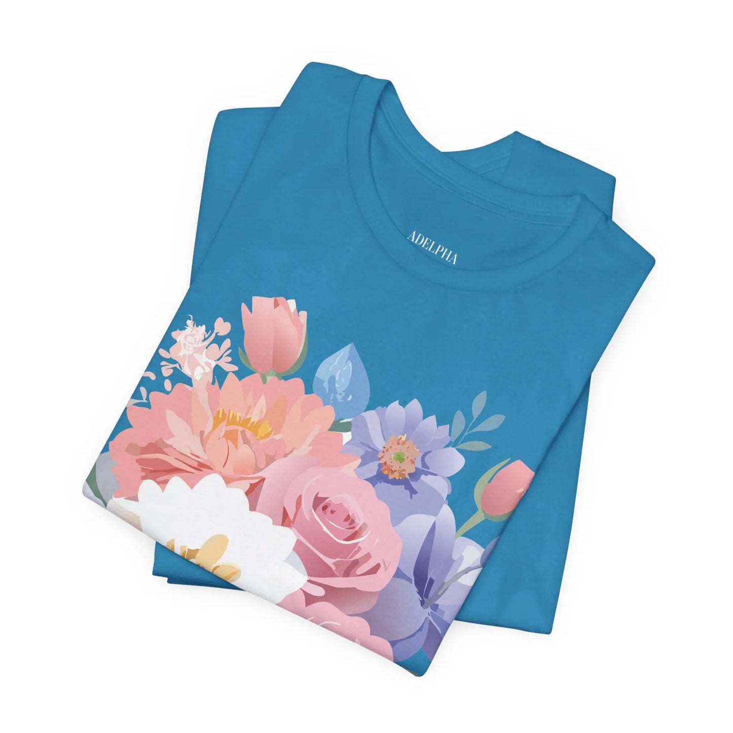 Floral Graphic T Shirt Unisex Short Sleeve Art Design Tee Adelpha Vintage Inspired