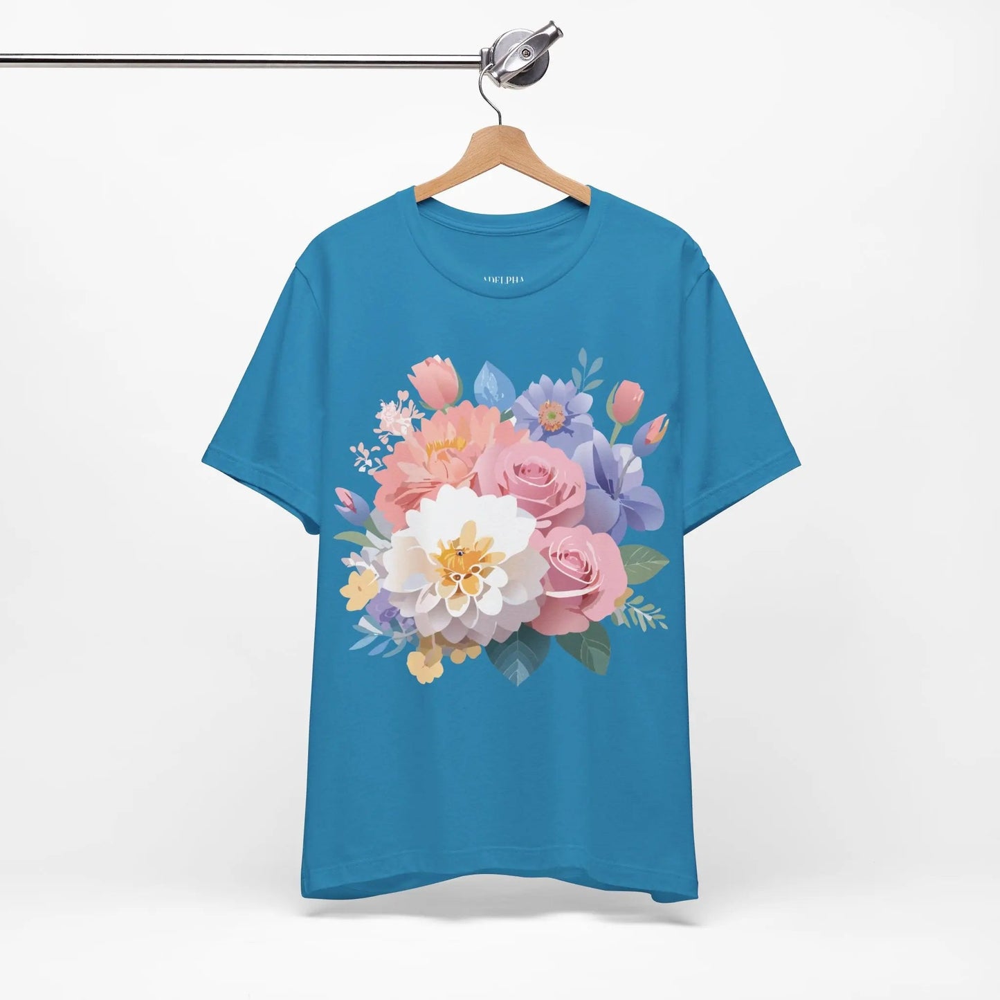 Floral Graphic T Shirt Unisex Short Sleeve Art Design Tee Adelpha Vintage Inspired