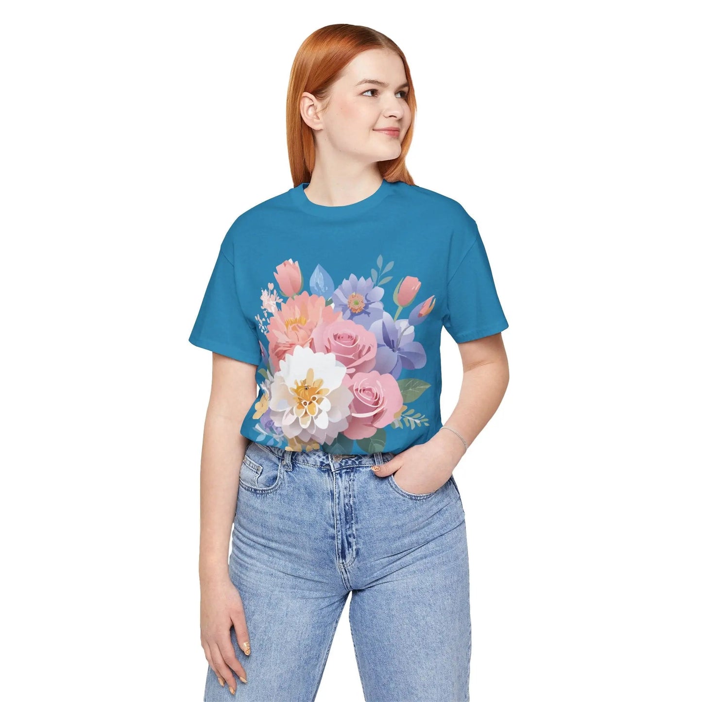 Floral Graphic T Shirt Unisex Short Sleeve Art Design Tee Adelpha Vintage Inspired