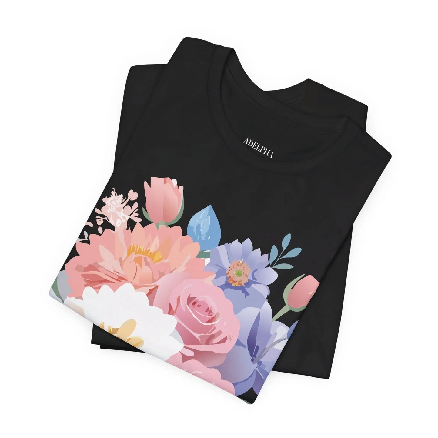 Floral Graphic T Shirt Unisex Short Sleeve Art Design Tee Adelpha Vintage Inspired