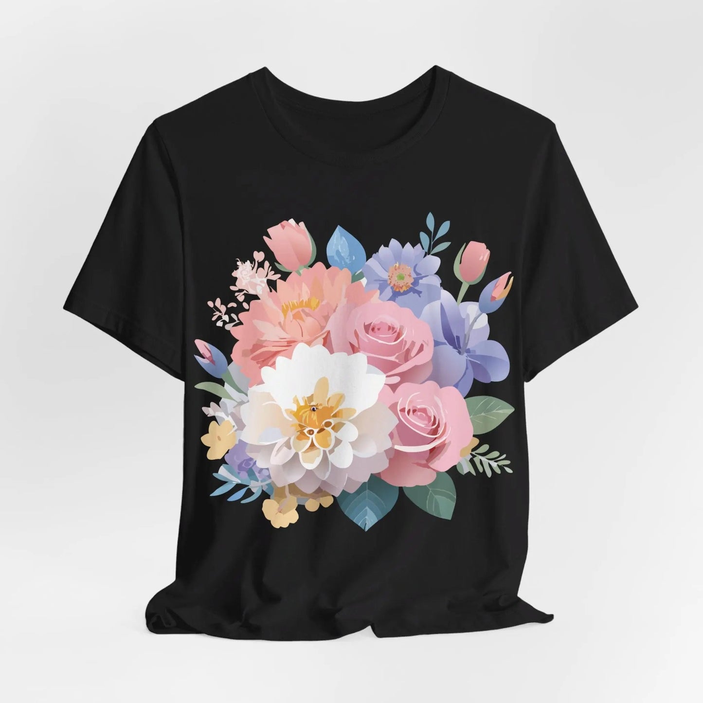Floral Graphic T Shirt Unisex Short Sleeve Art Design Tee Adelpha Vintage Inspired